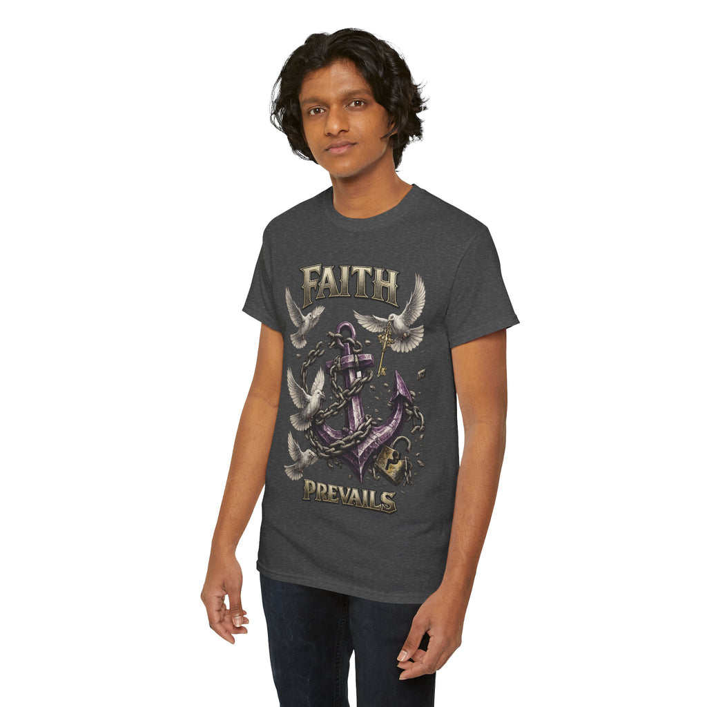 Adult Faith Prevails T‑Shirt (Purple Anchor) Printify