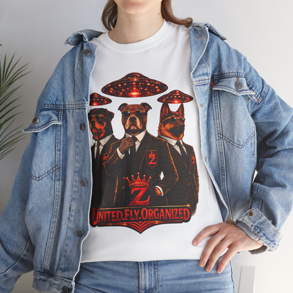 Adult "United. Fly. Organized." Graphic Tee (Red) Printify