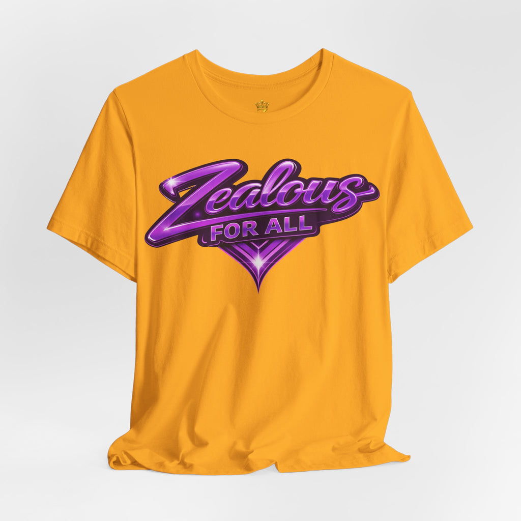 Zealous For All Graphic T-Shirt (Purple Logo) Printify