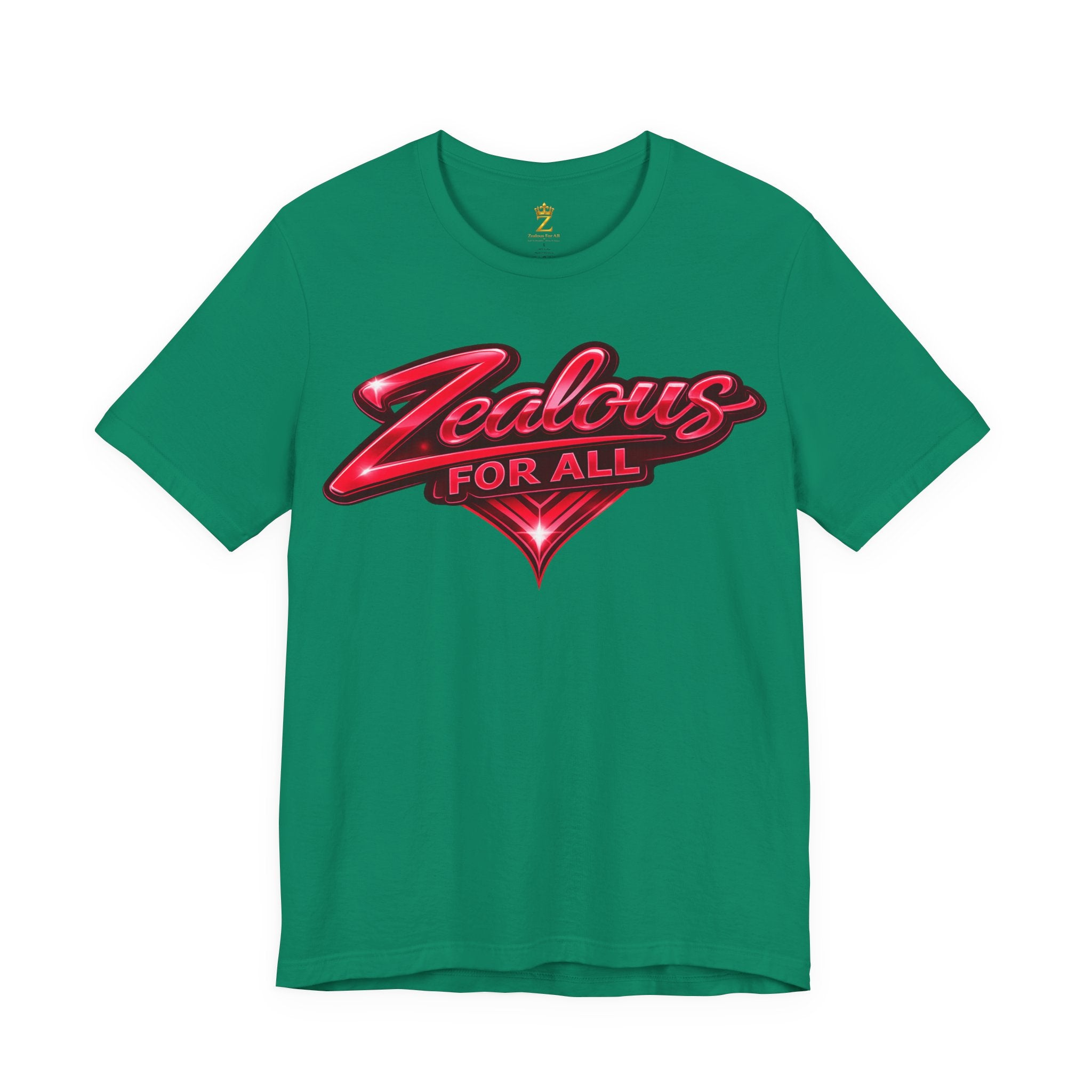 Zealous For All Graphic T-Shirt (Red Logo) Printify