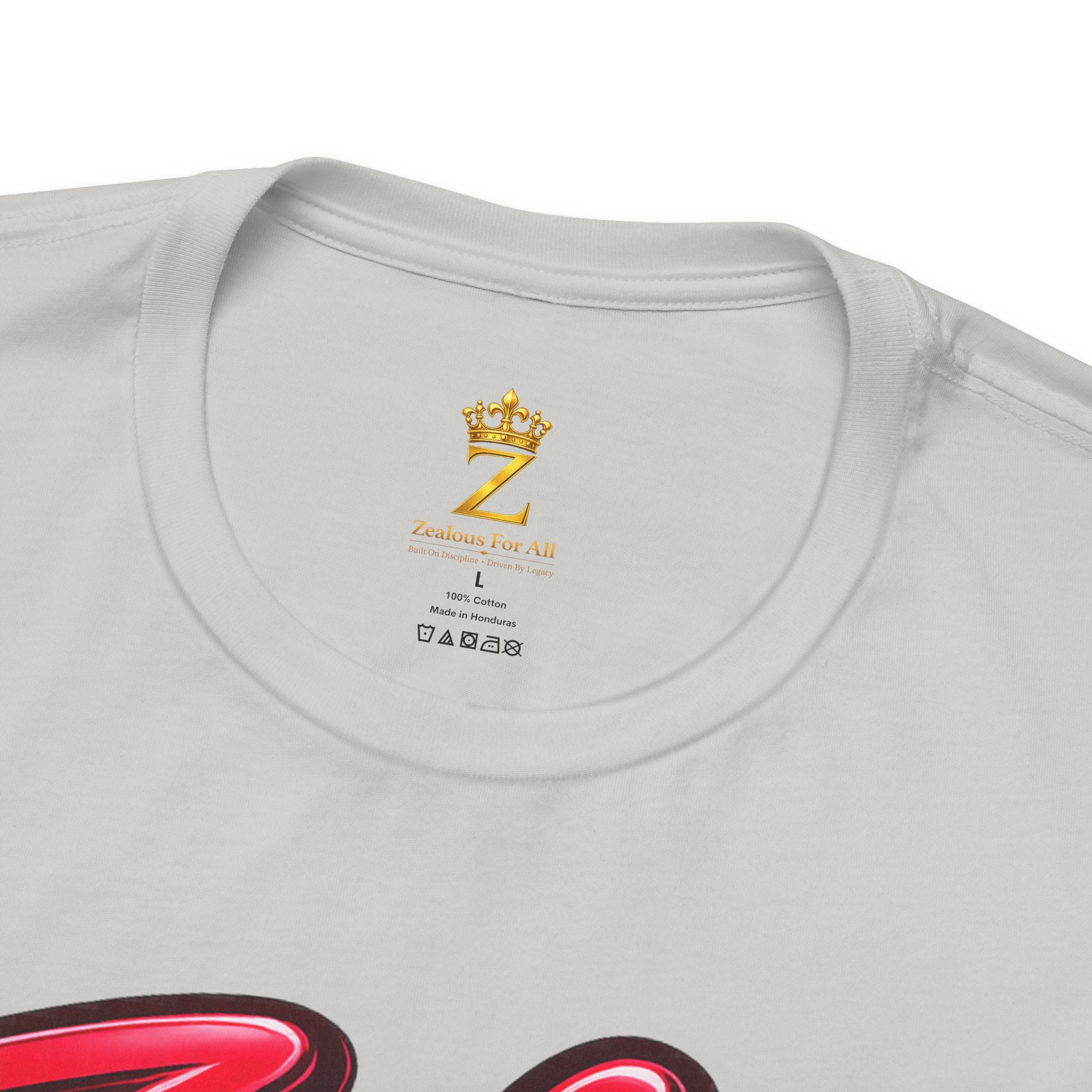 Zealous For All Graphic T-Shirt (Red Logo) Printify