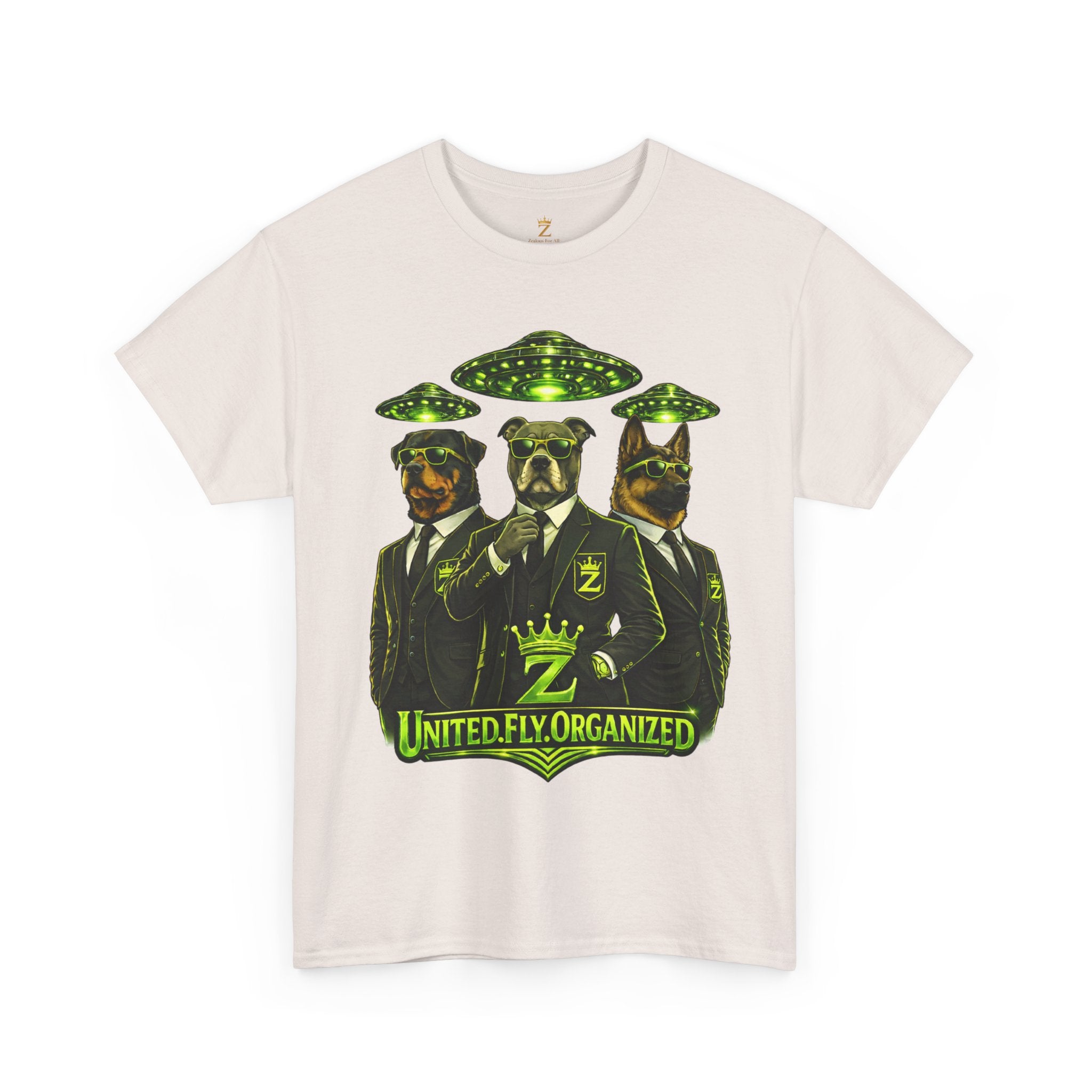 Adult "United. Fly. Organized." Graphic Tee (Lime Green) Printify