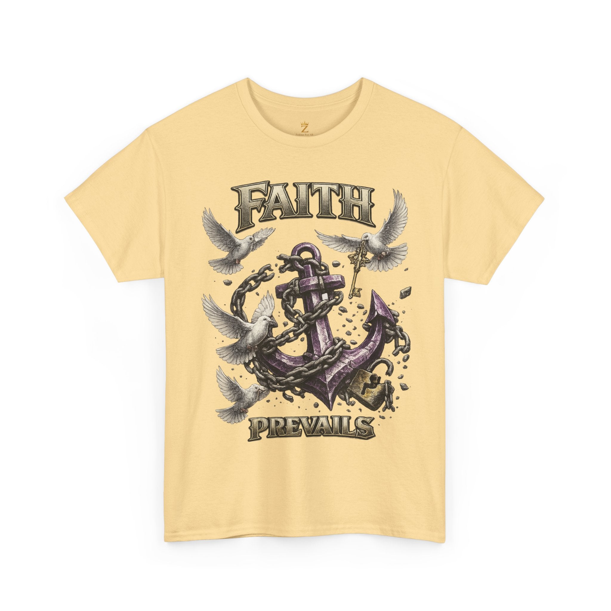 Adult Faith Prevails T‑Shirt (Purple Anchor) Printify