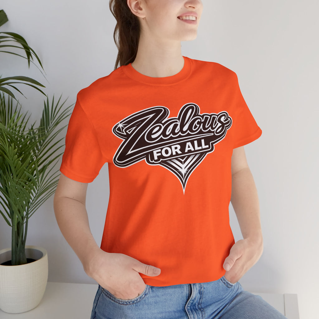 Zealous For All Graphic T-Shirt (Black Logo) Printify