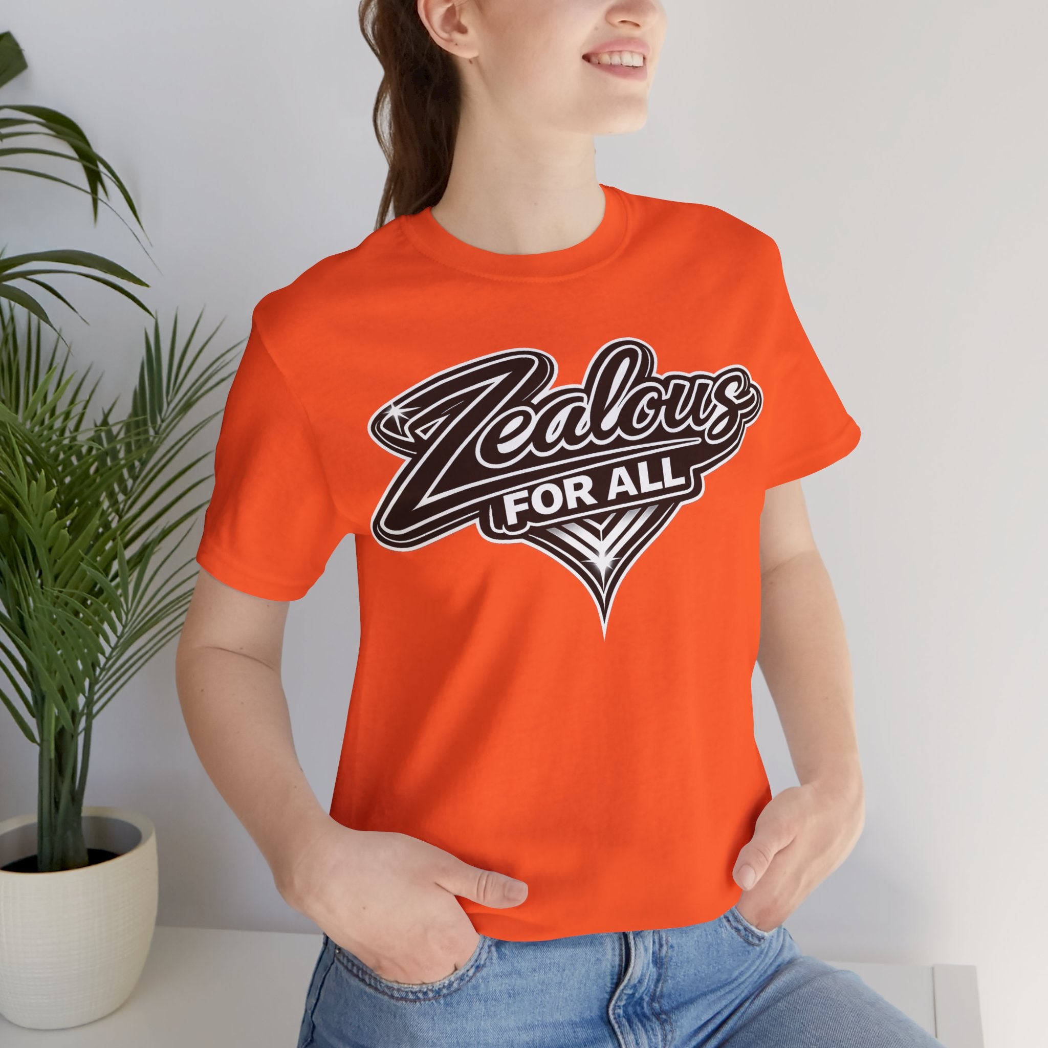 Zealous For All Graphic T-Shirt (Black Logo) Printify