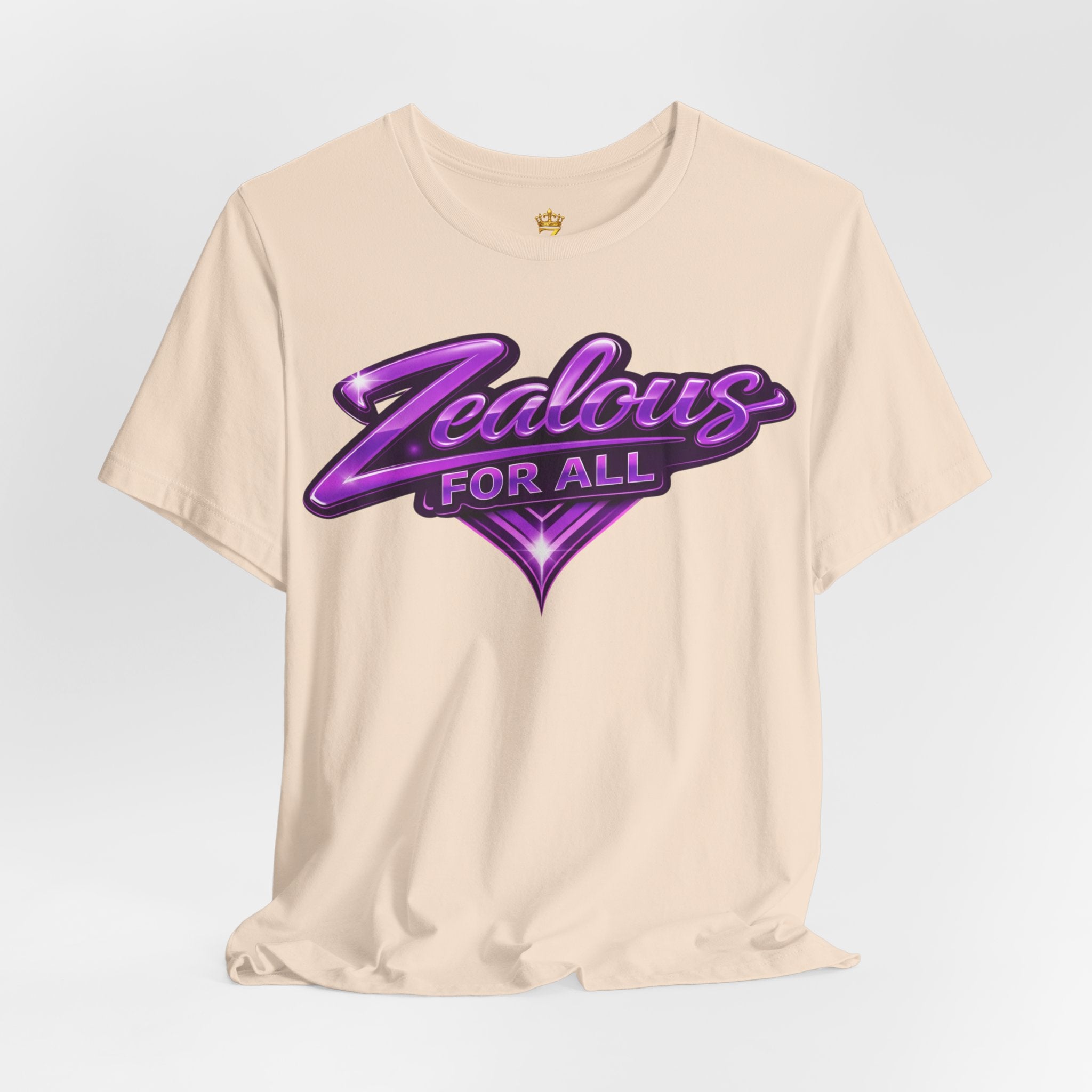 Zealous For All Graphic T-Shirt (Purple Logo) Printify