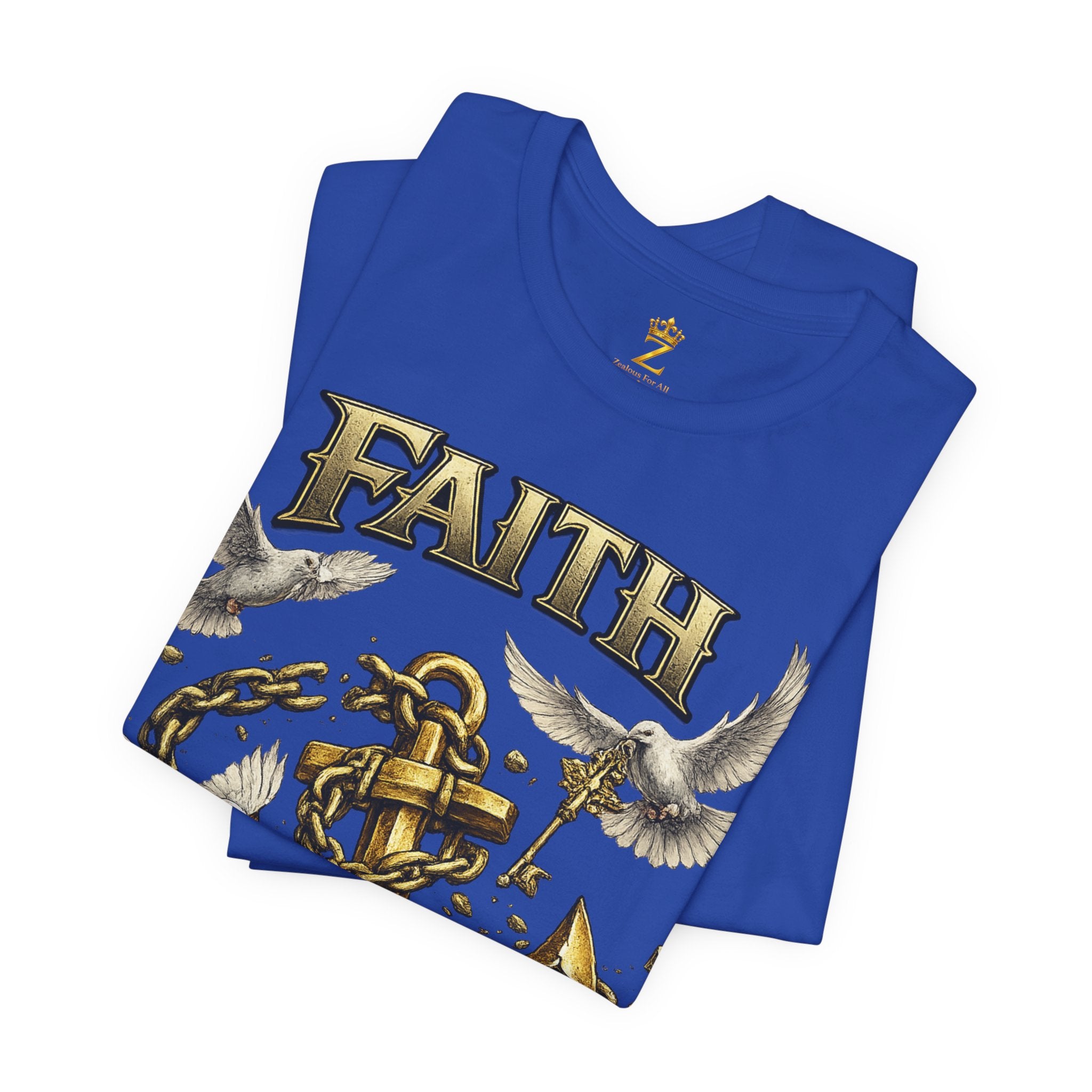Faith Prevails T‑Shirt (Gold Anchor) Printify
