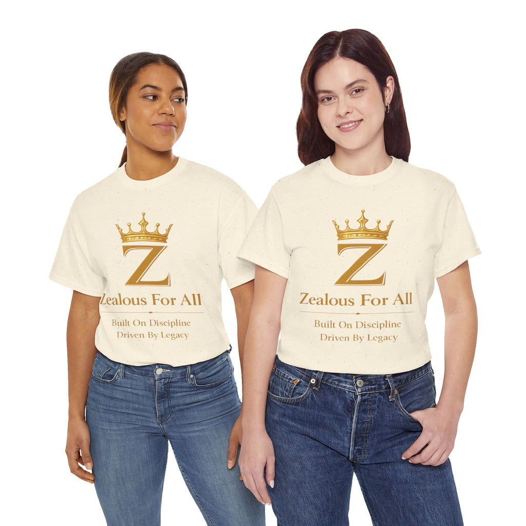Unisex Zealous For All T-Shirt (Gold Logo) Printify
