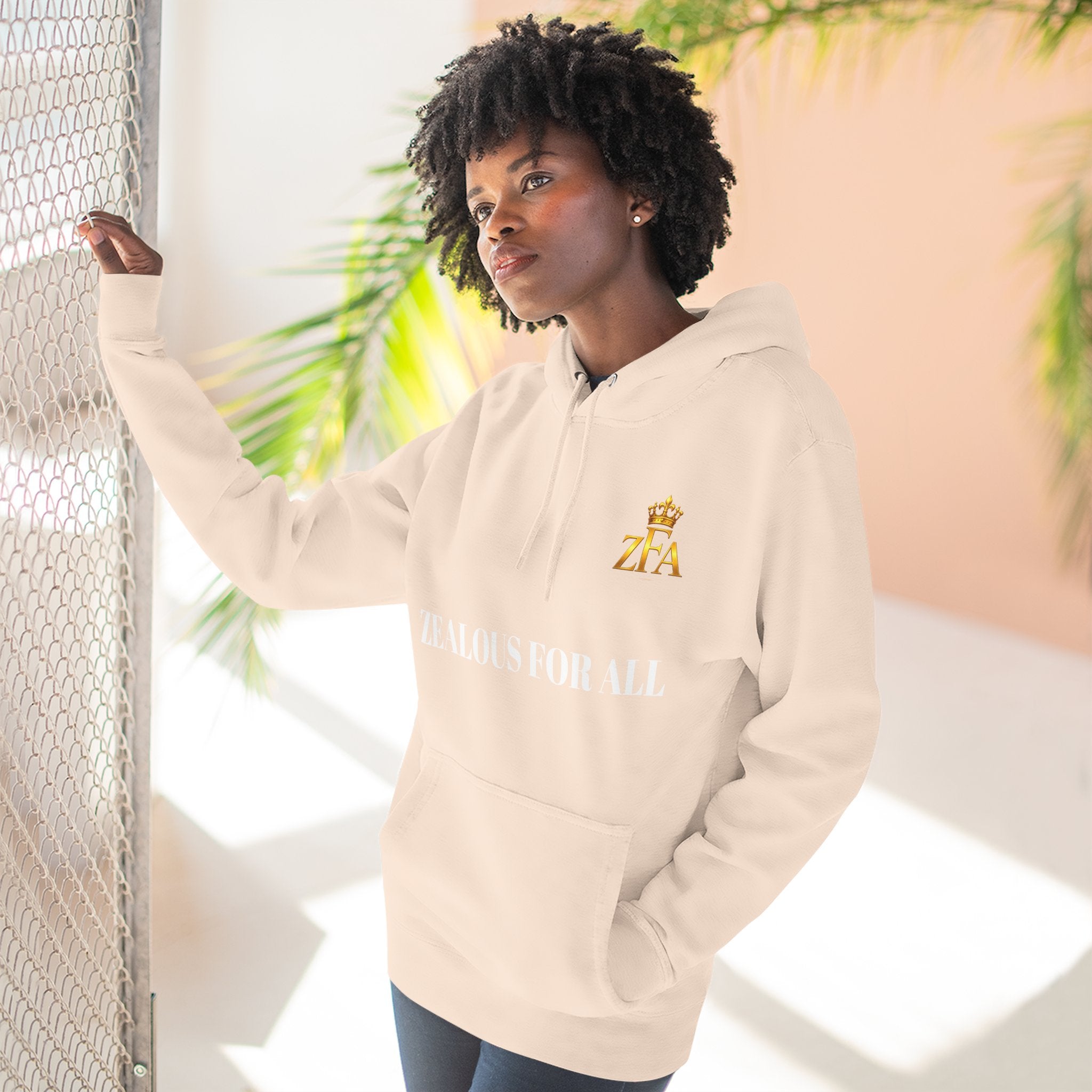 ZFA Premium Hoodie (White Words) Printify