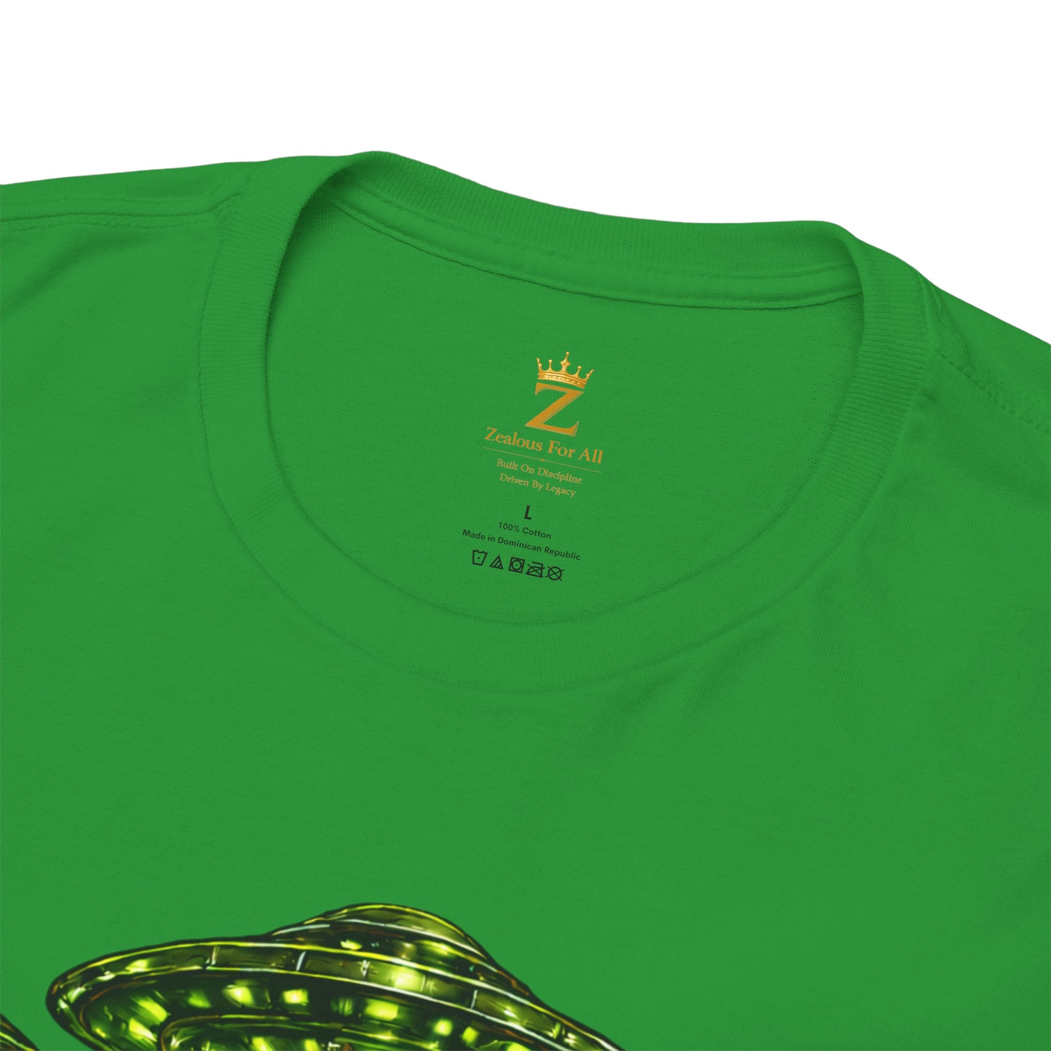 Adult "United. Fly. Organized." Graphic Tee (Lime Green) Printify