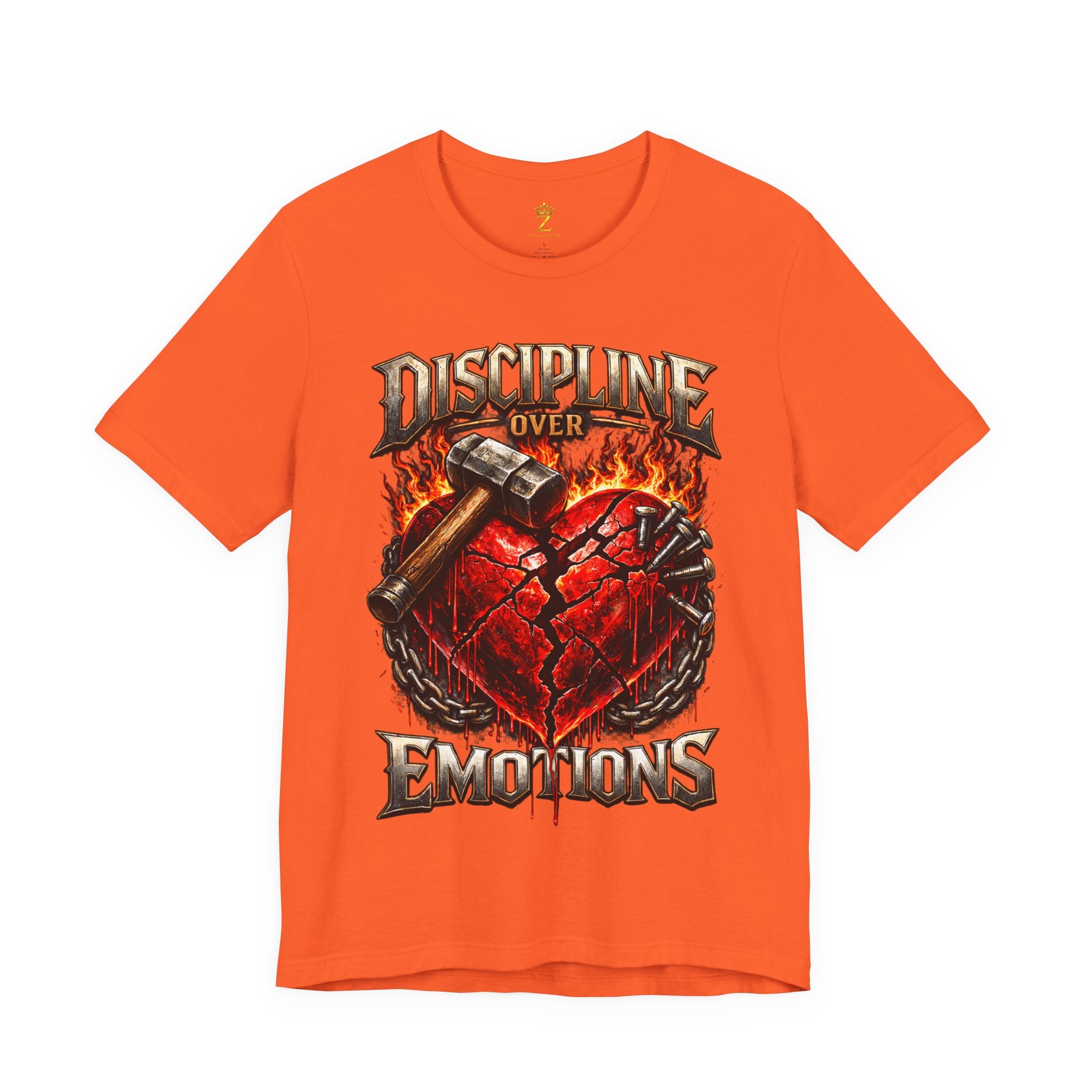 Discipline Over Emotions Premium Graphic T-Shirt (Red Heart) Printify