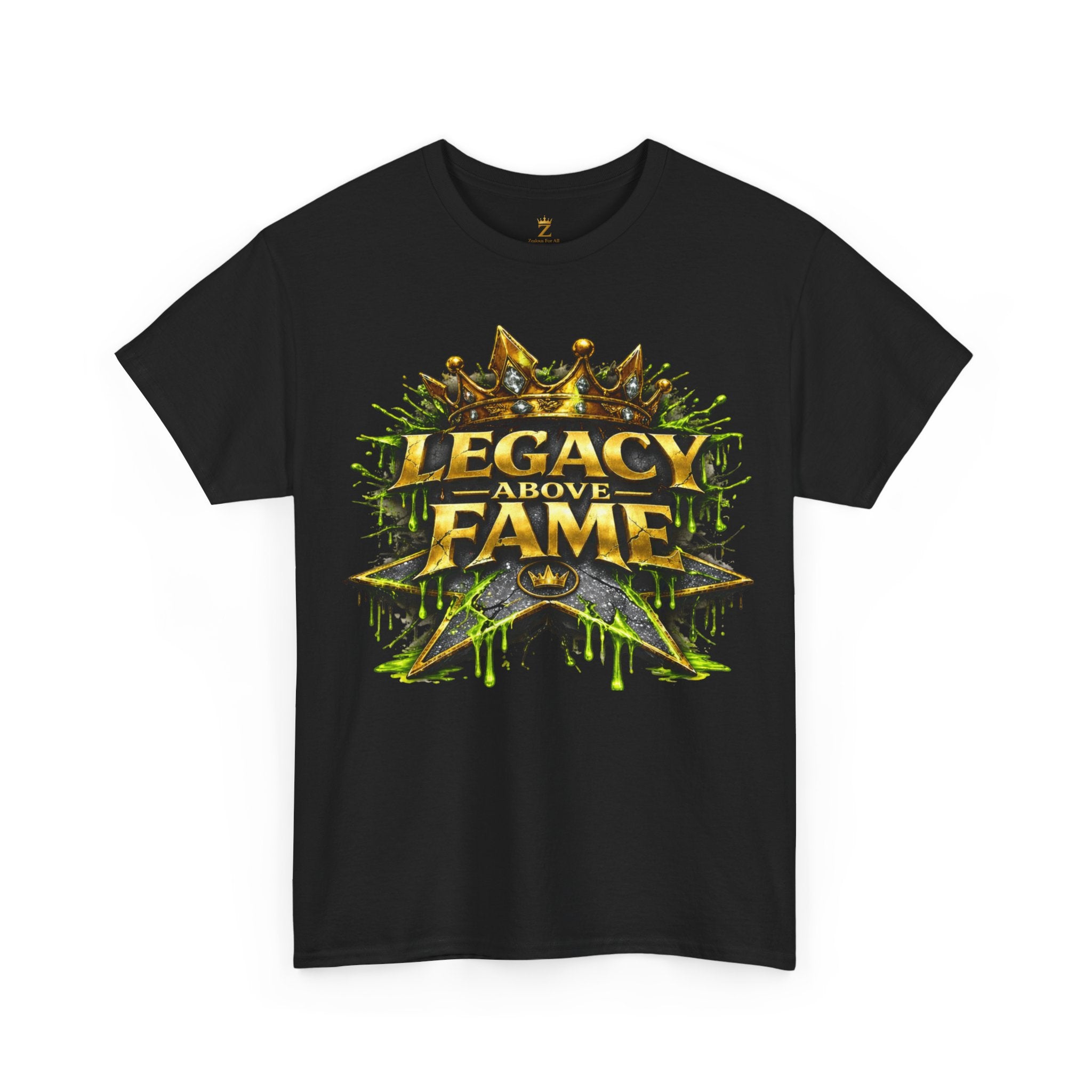 Adult Legacy Above Fame Graphic T-Shirt (Lime Green Drip) - Zealous For All