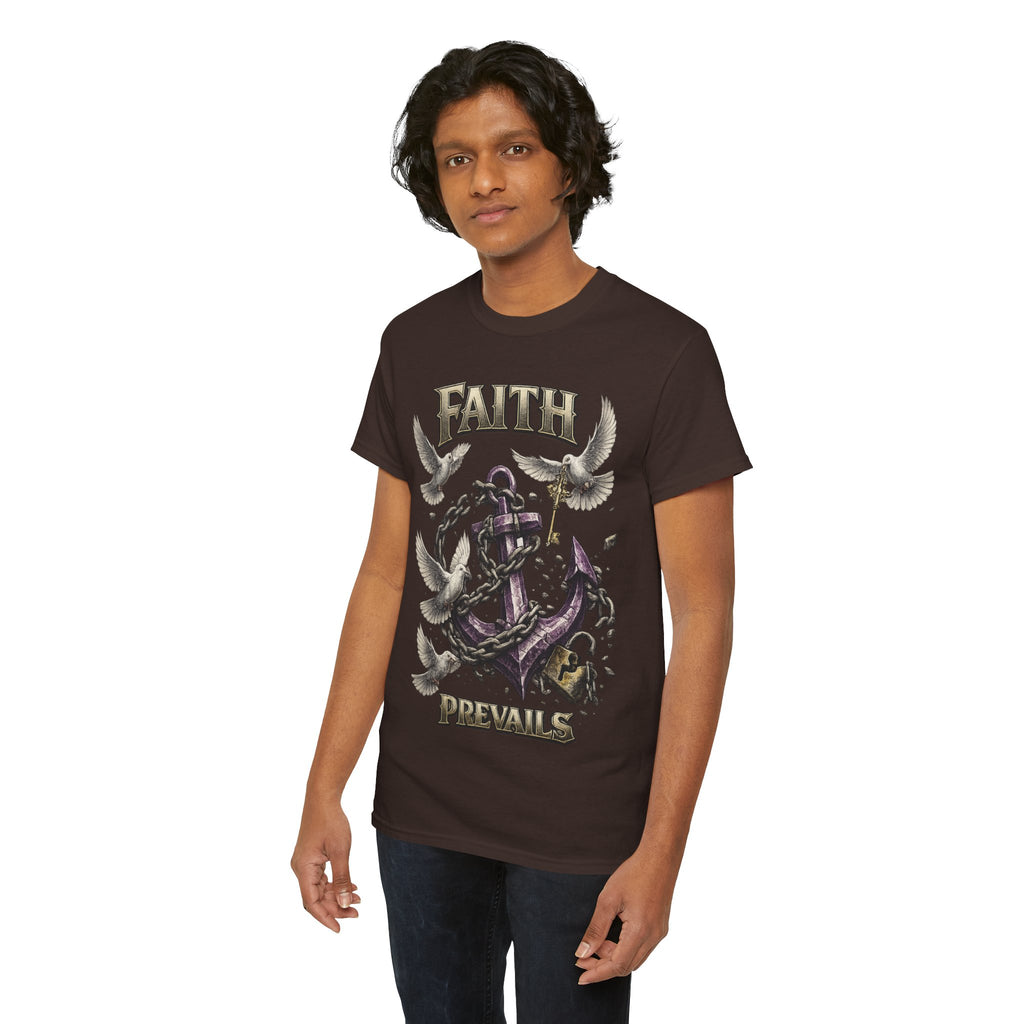 Adult Faith Prevails T‑Shirt (Purple Anchor) Printify