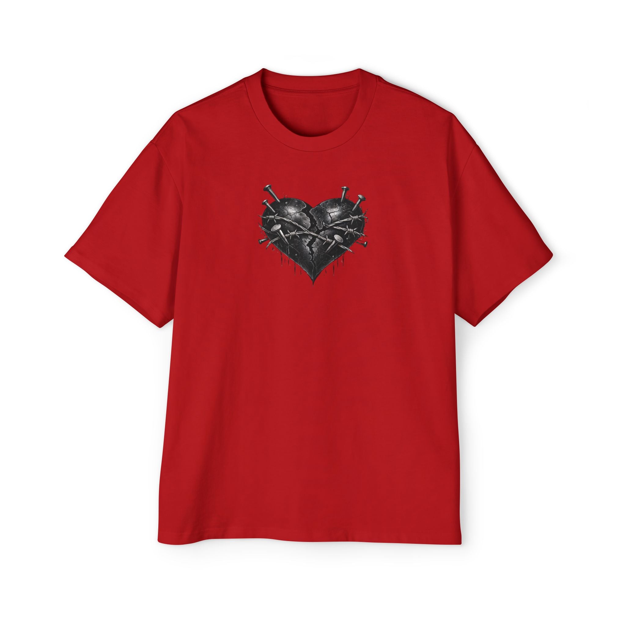 Oversized Discipline Over Emotions (Back) Graphic Tee (Black Heart) Printify