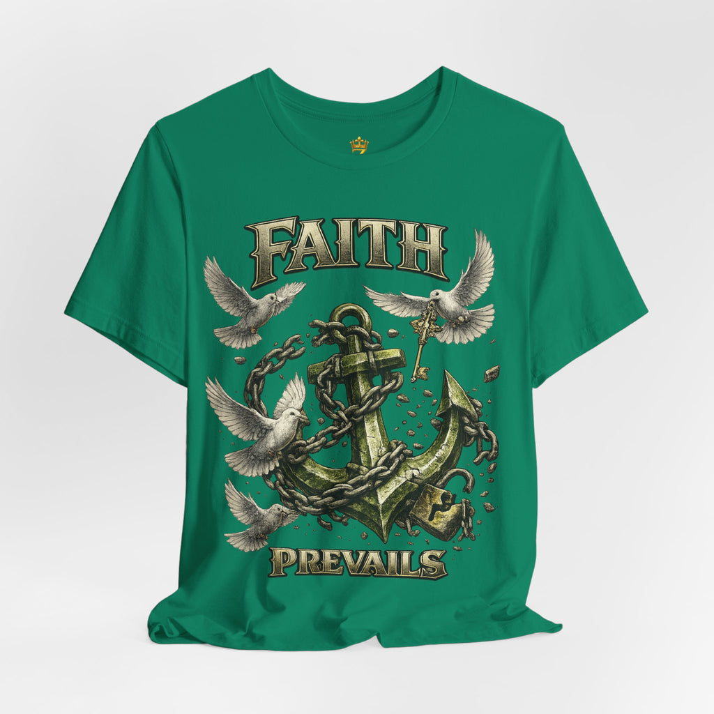 Faith Prevails T‑Shirt (Green Anchor) Printify
