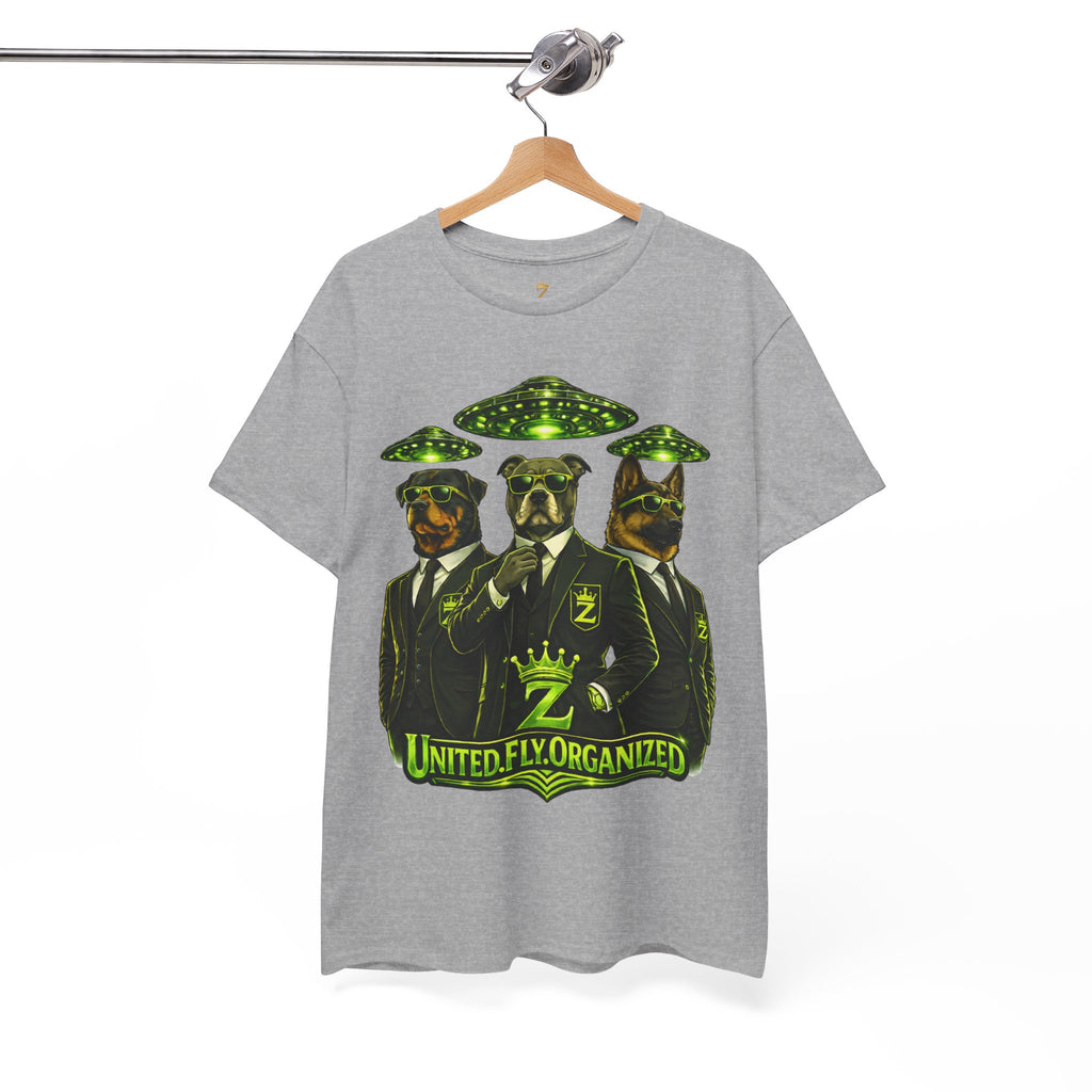 Adult "United. Fly. Organized." Graphic Tee (Lime Green) Printify