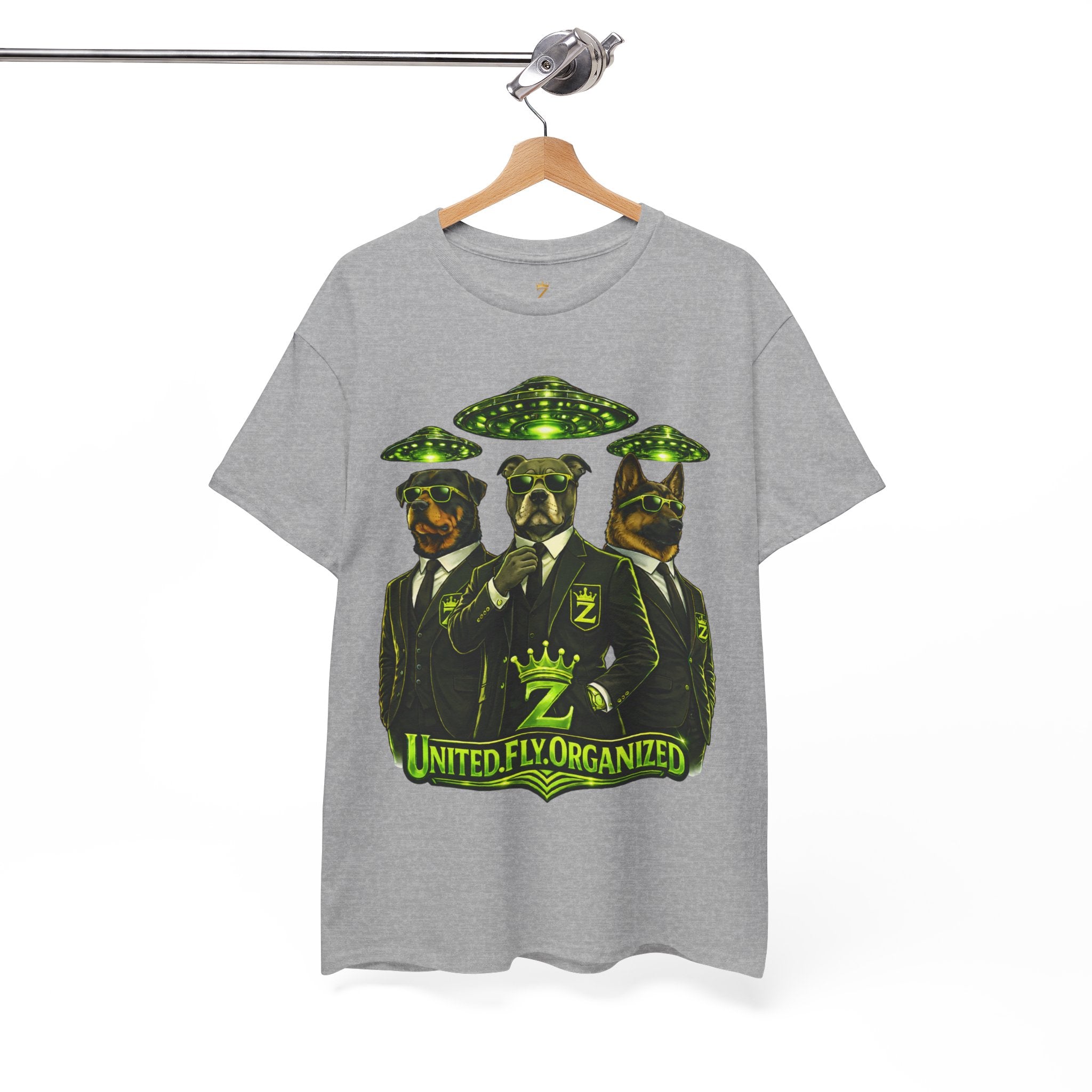 Adult "United. Fly. Organized." Graphic Tee (Lime Green) Printify