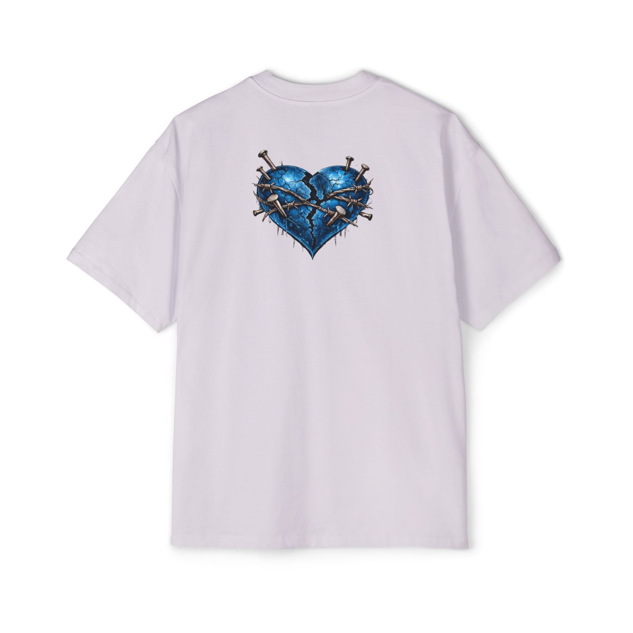 Oversized Discipline Over Emotions Graphic T-Shirt (Blue Heart) Printify