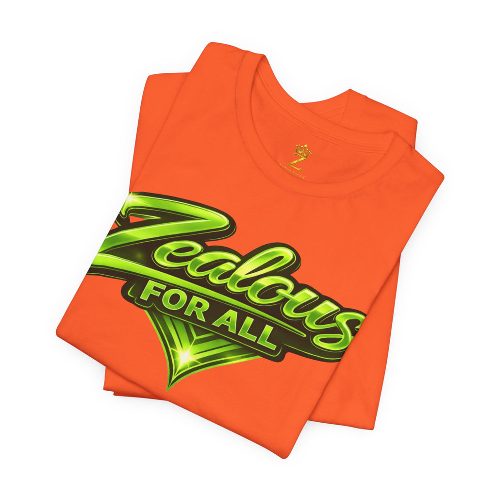 Zealous For All Graphic T-Shirt (Lime Green Logo) Printify