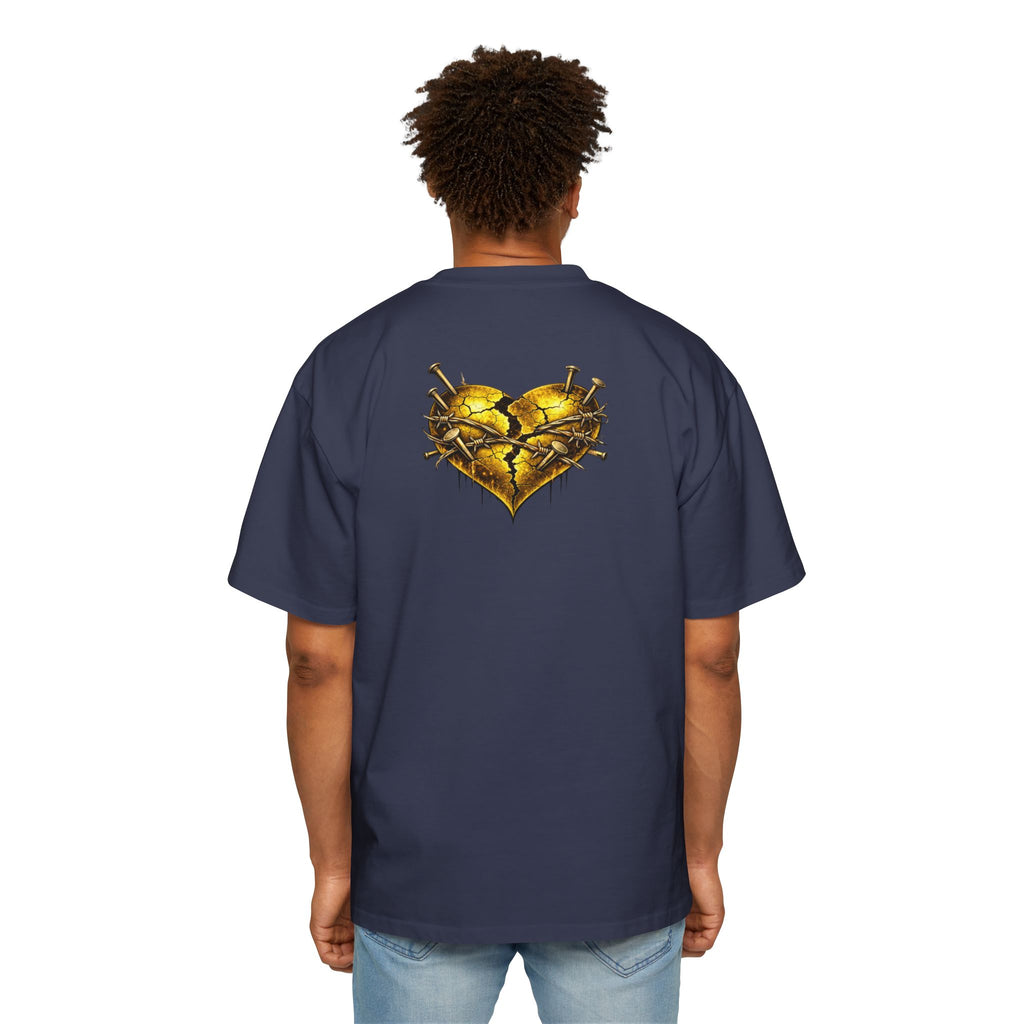 Oversized Discipline Over Emotions Graphic Tee (Gold Heart) Printify
