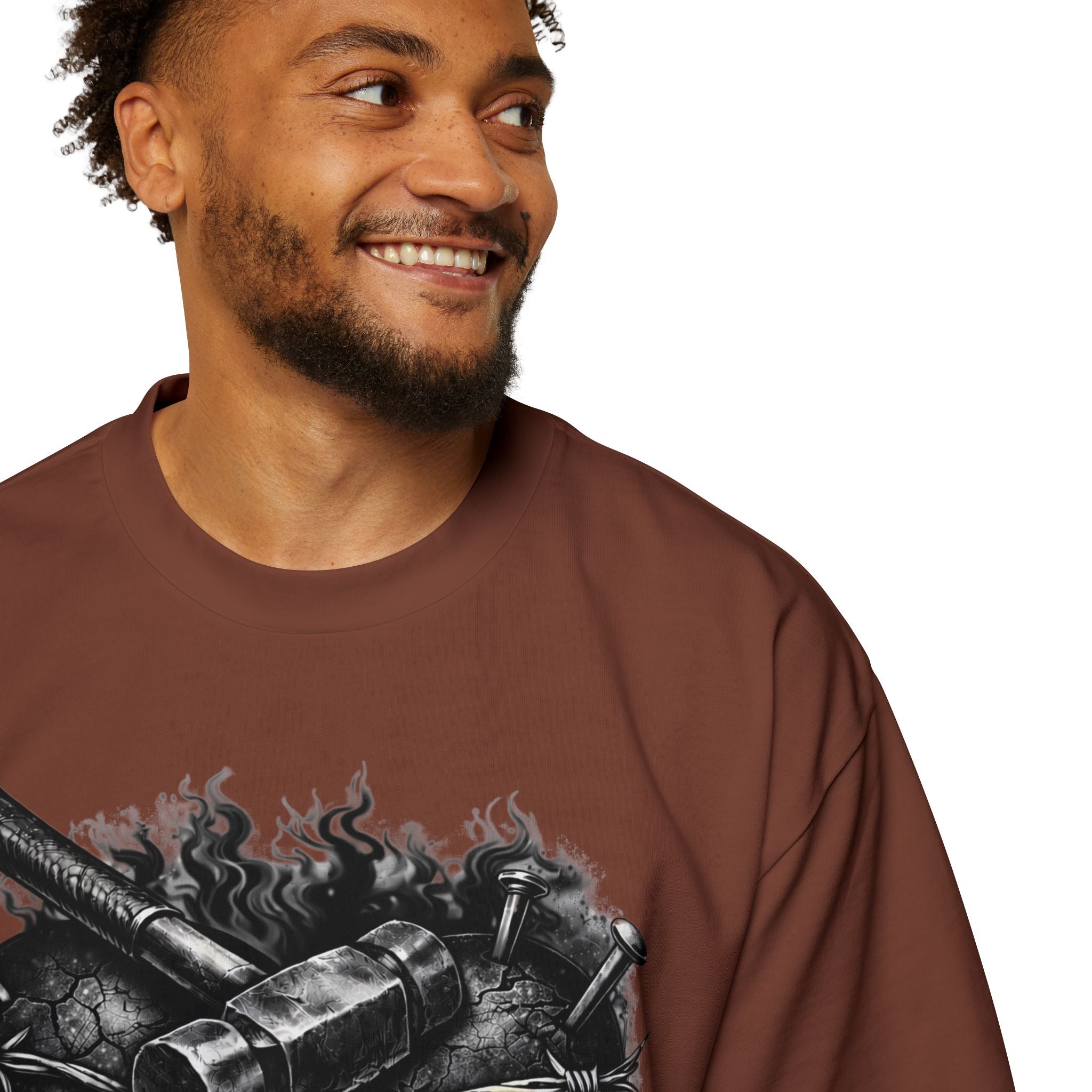 Oversized Discipline Over Emotions Graphic Tee (Black Heart) Printify