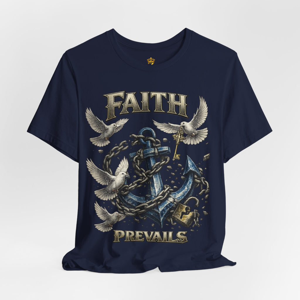 Faith Prevails T‑Shirt (Blue Anchor) Printify