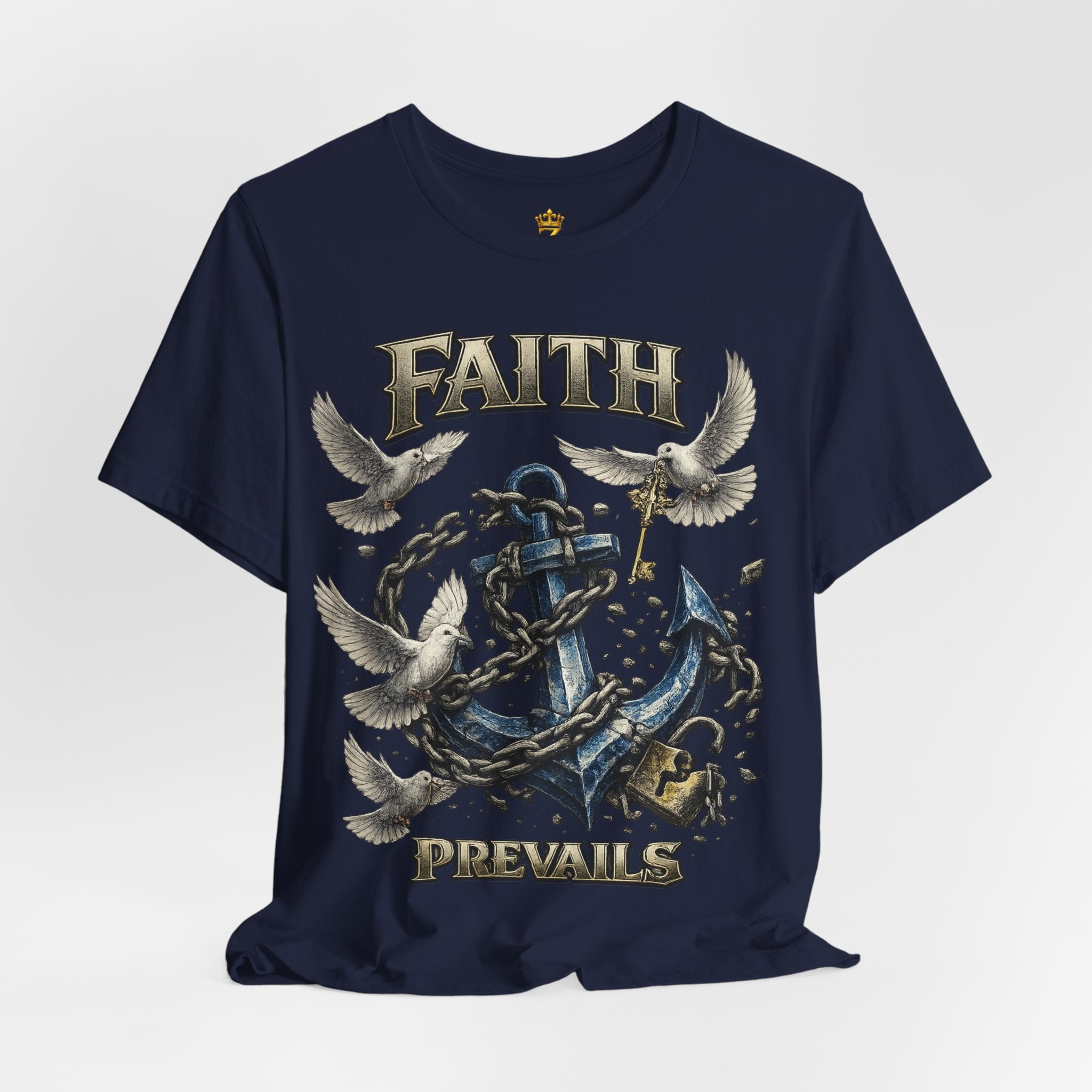 Faith Prevails T‑Shirt (Blue Anchor) Printify