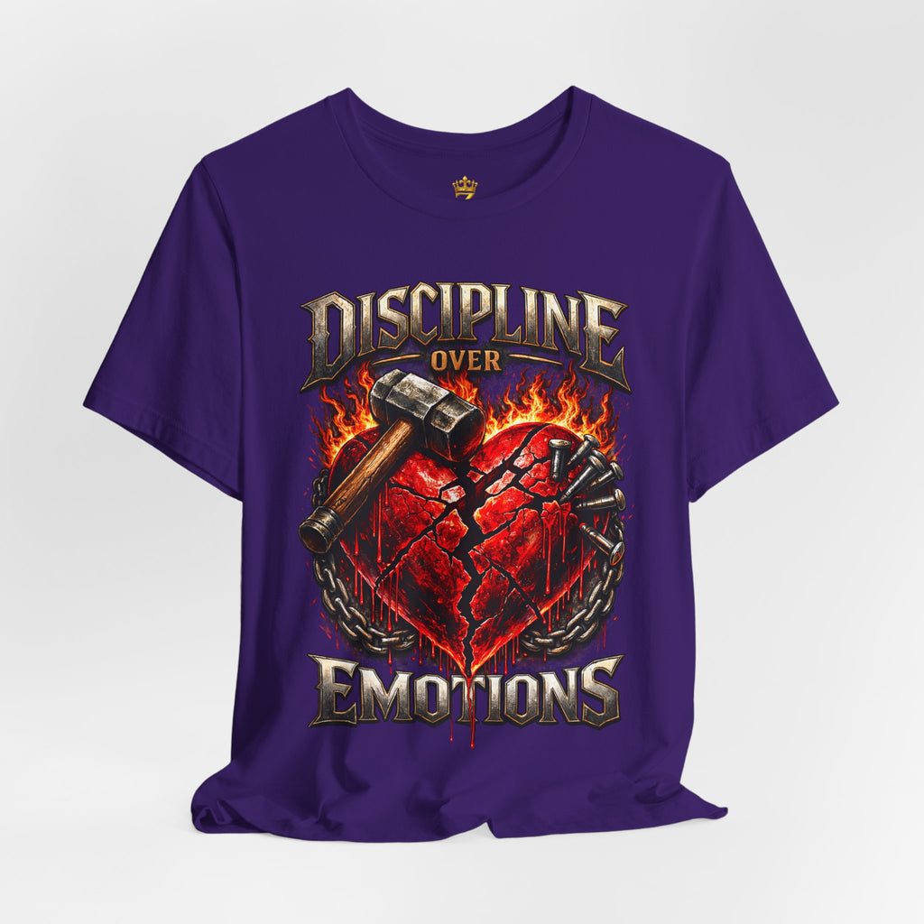 Discipline Over Emotions Premium Graphic T-Shirt (Red Heart) Printify