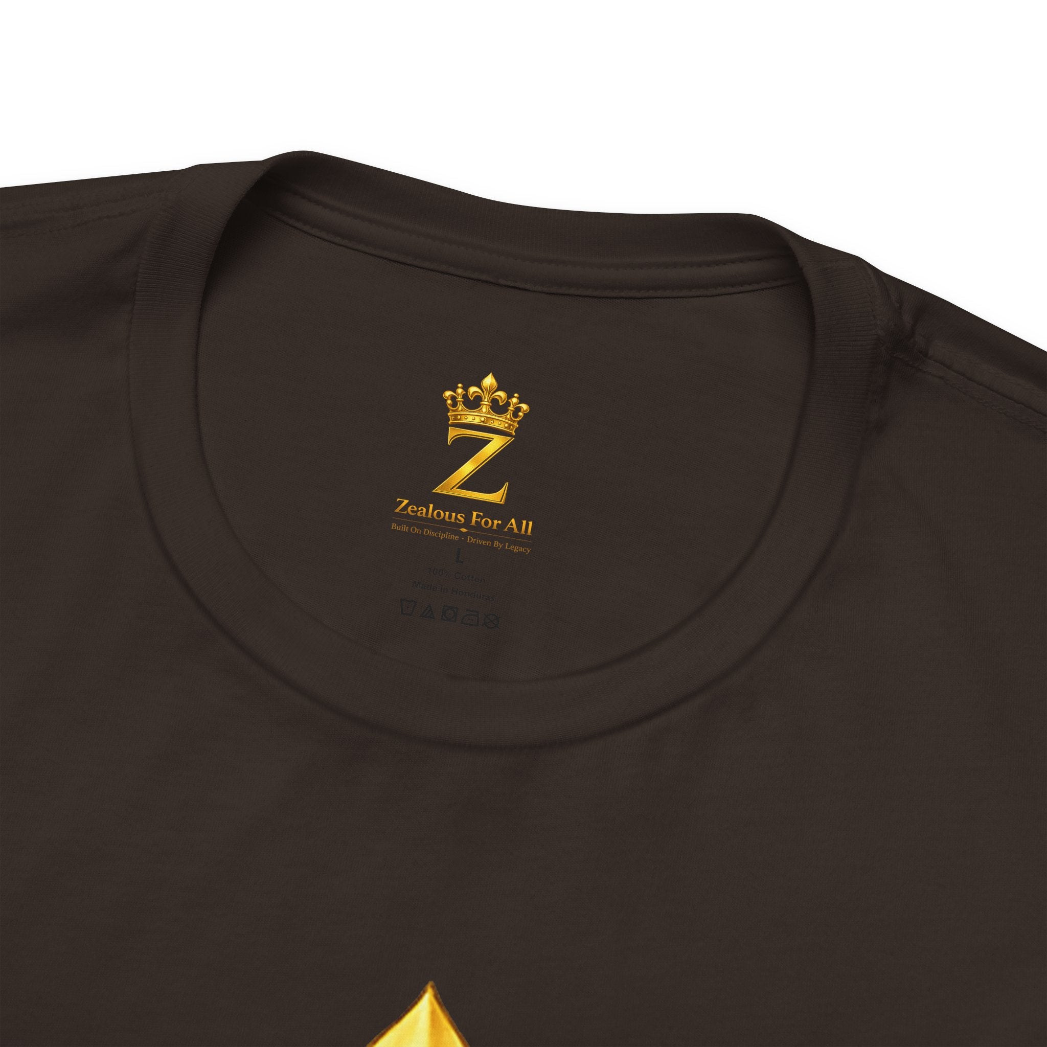 Unisex Zealous For All T-Shirt (Gold Logo) Printify