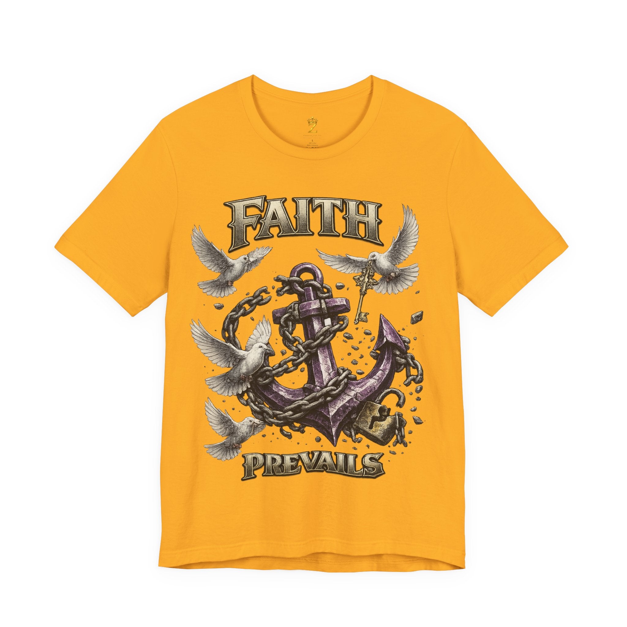 Faith Prevails T‑Shirt (Purple Anchor) Printify