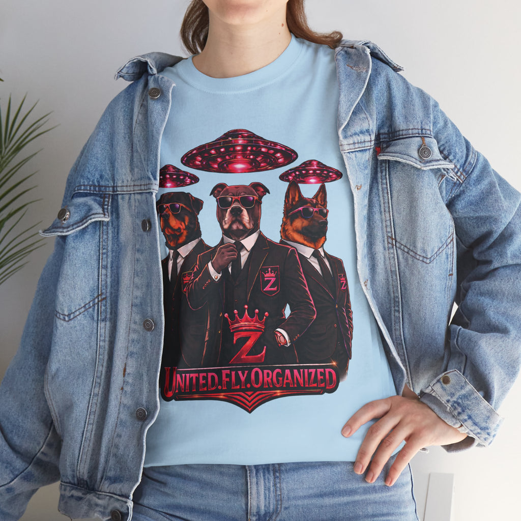 Adult "United. Fly. Organized." Graphic Tee (Hot Pink) Printify