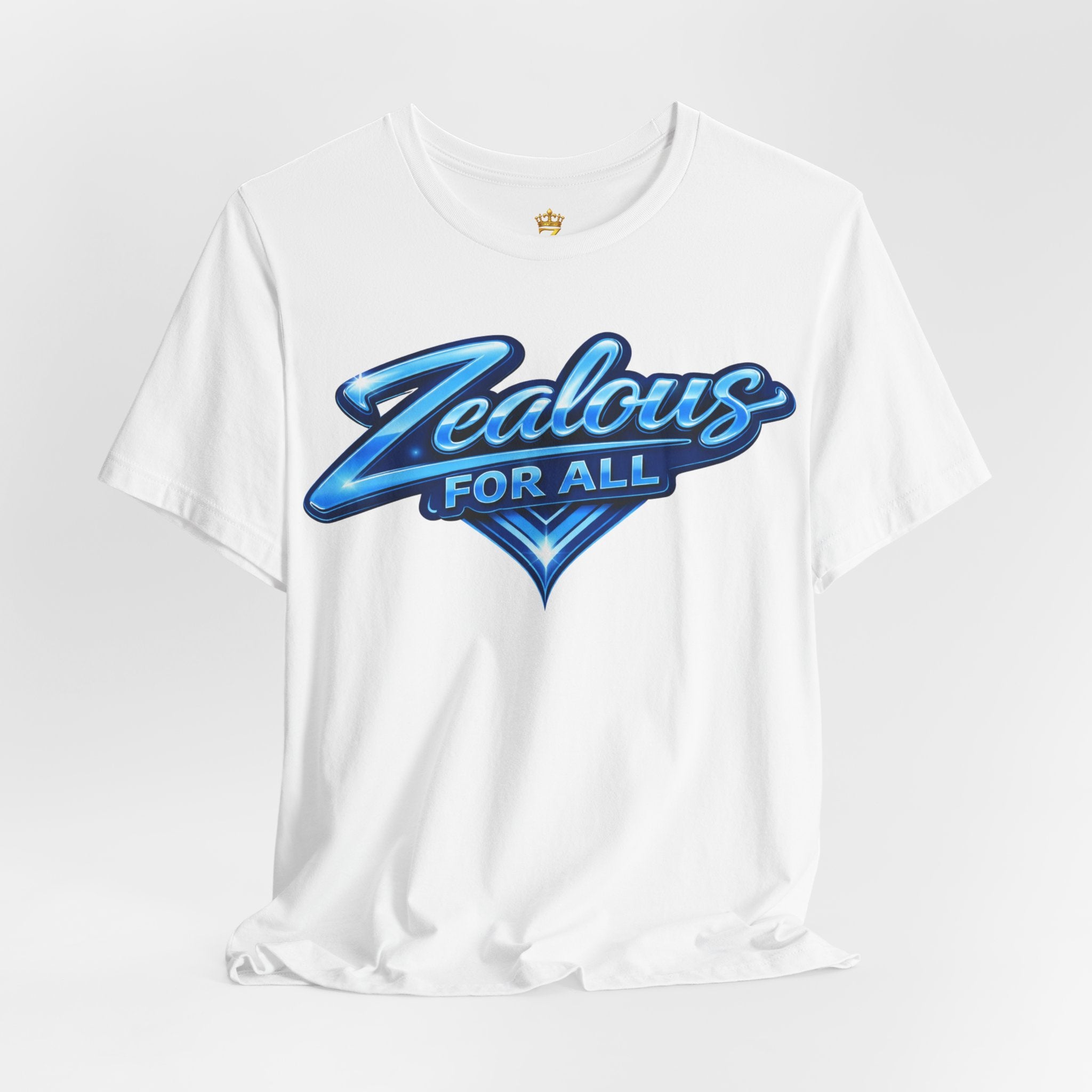 Zealous For All Graphic T-Shirt (Blue Logo) Printify