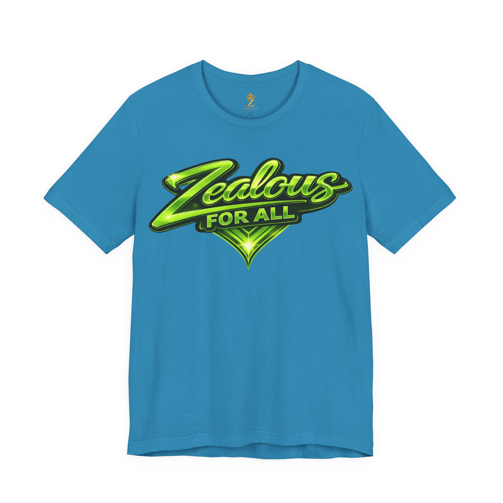 Zealous For All Graphic T-Shirt (Lime Green Logo) Printify