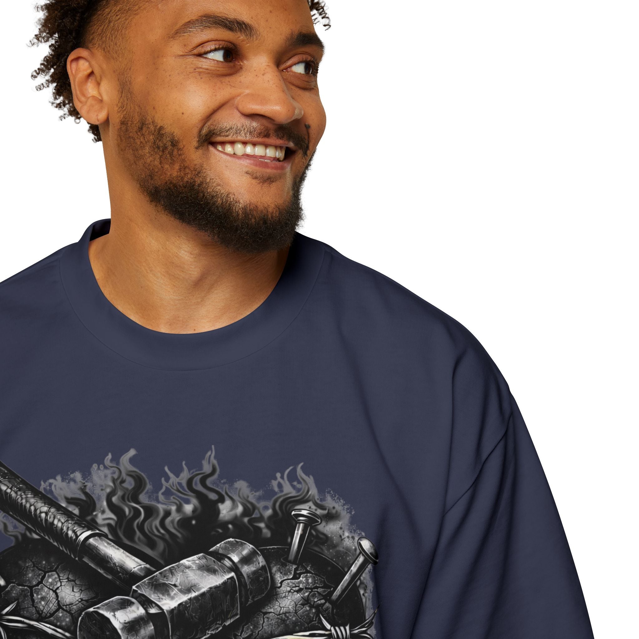 Oversized Discipline Over Emotions Graphic Tee (Black Heart) Printify