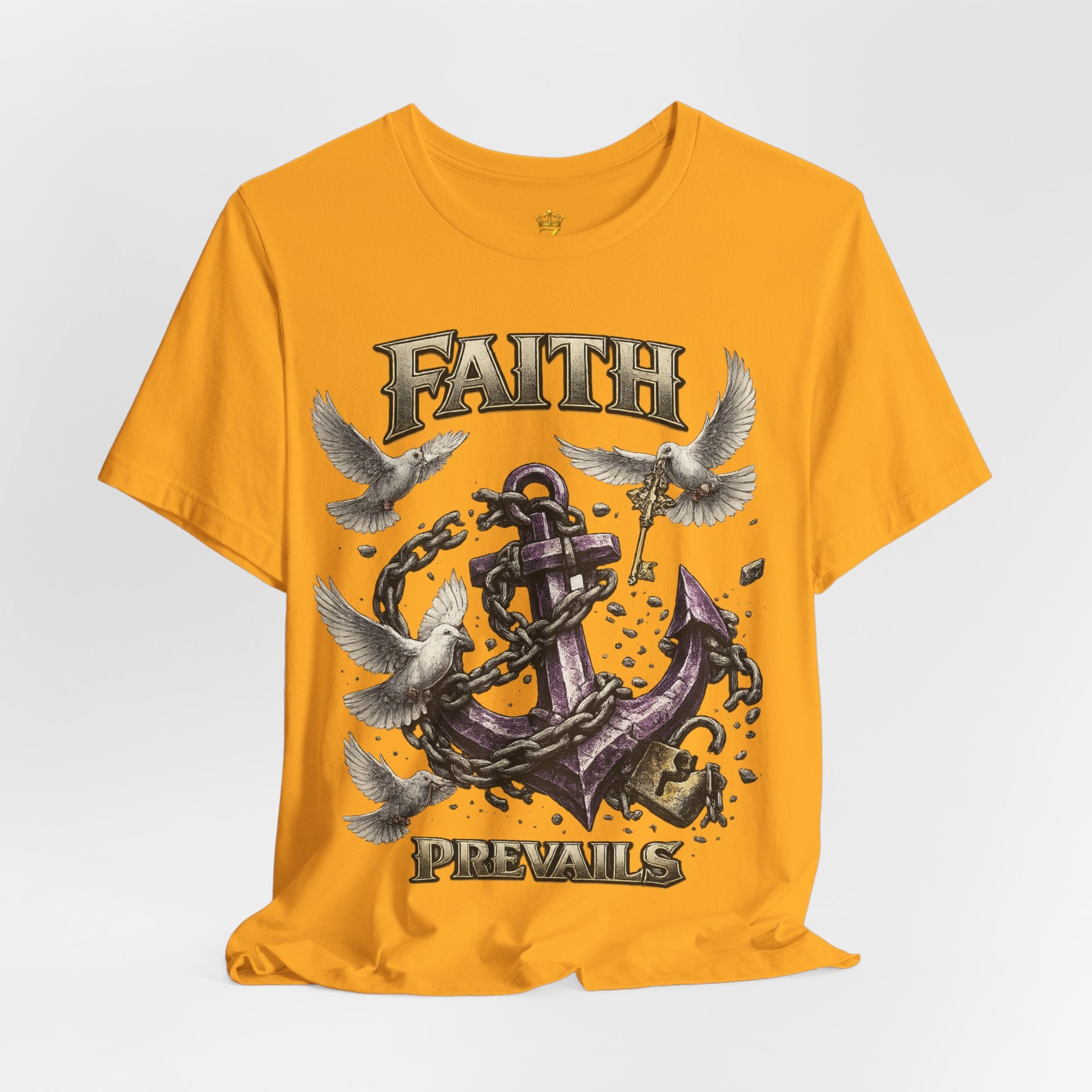 Faith Prevails T‑Shirt (Purple Anchor) Printify