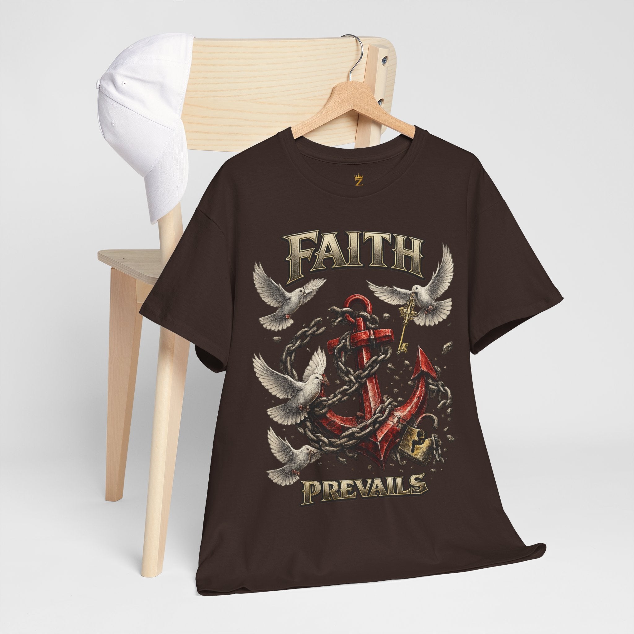 Adult Faith Prevails T‑Shirt (Red Anchor) Printify