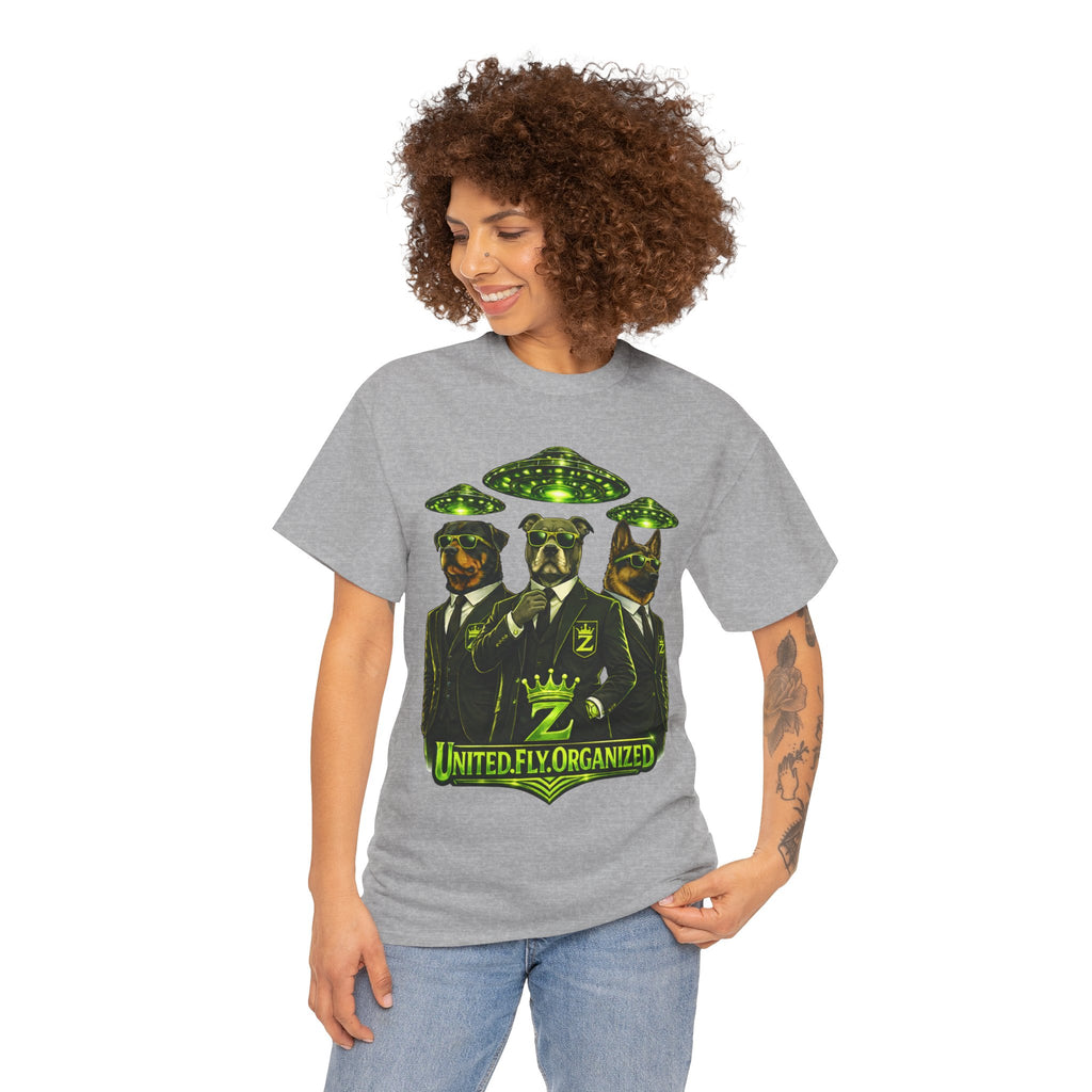Adult "United. Fly. Organized." Graphic Tee (Lime Green) Printify