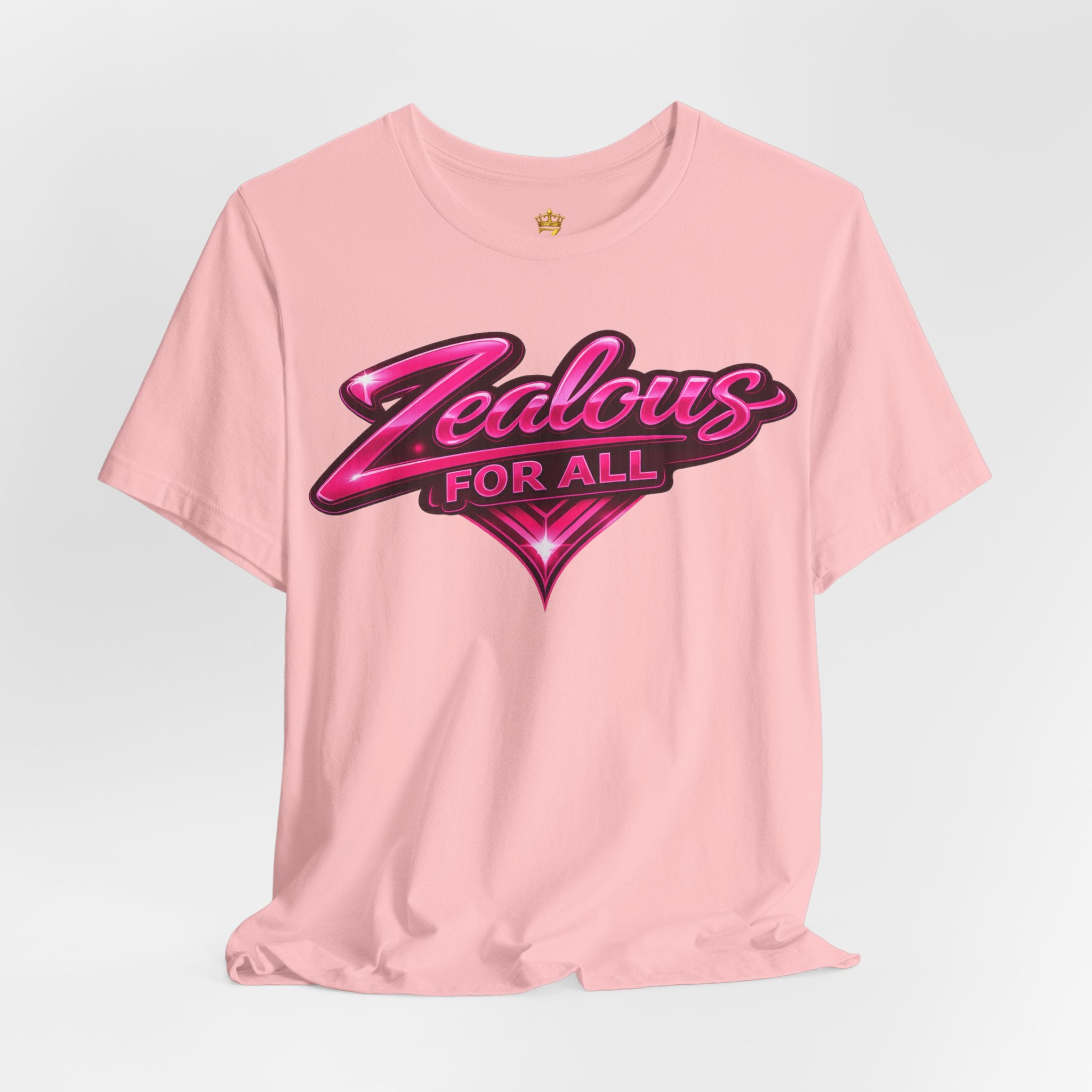 Zealous For All Graphic T-Shirt (Hot Pink Logo) Printify