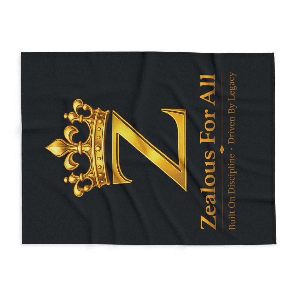 ZFA Throw Blanket — Black Arctic Fleece Blanket Printify