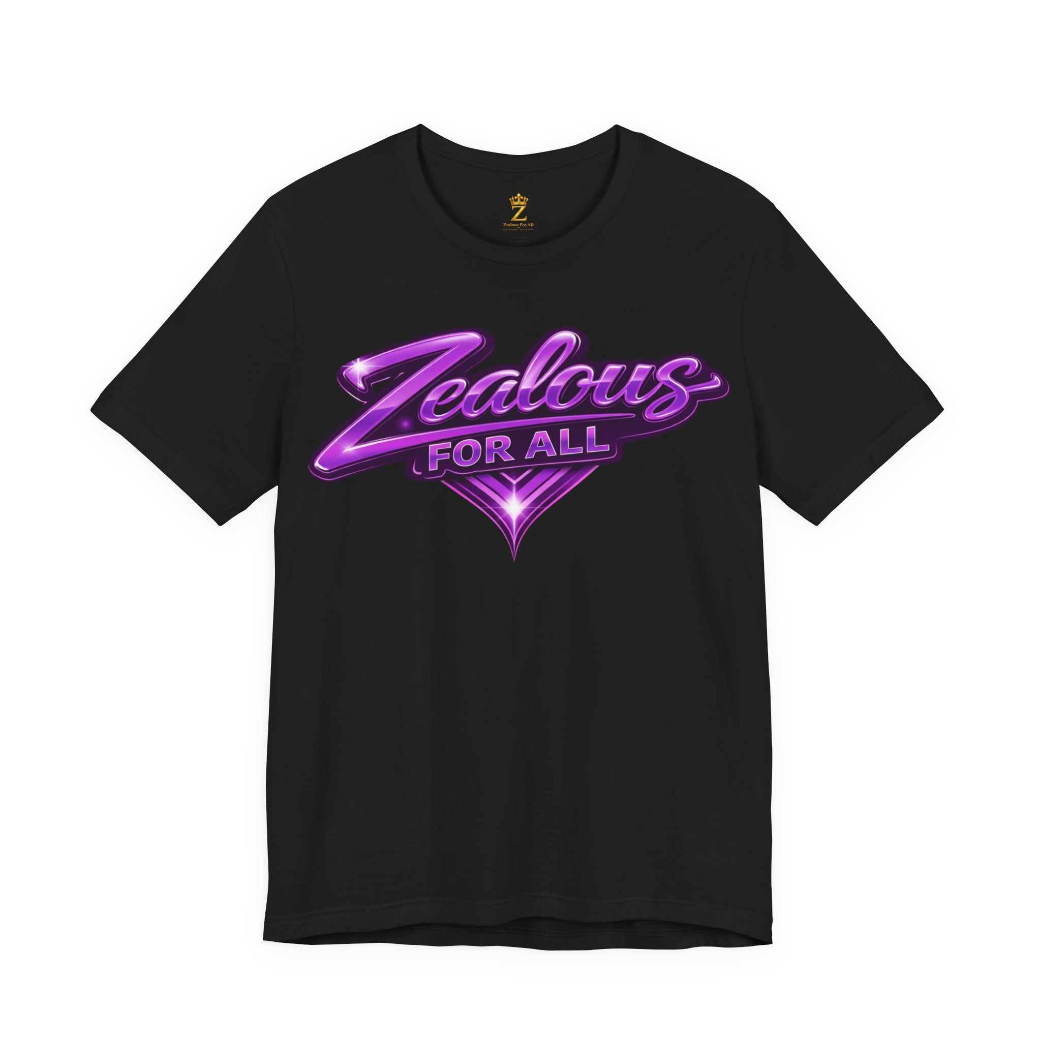 Zealous For All Graphic T-Shirt (Purple Logo) Printify
