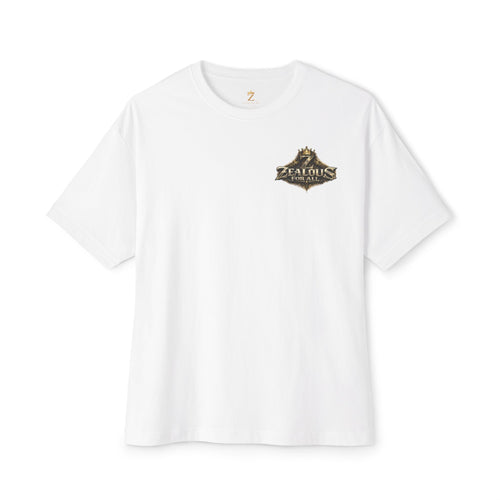 Adult *Oversized* Discipline Over Emotions (Back) Graphic Tee (Gold Heart) Printify
