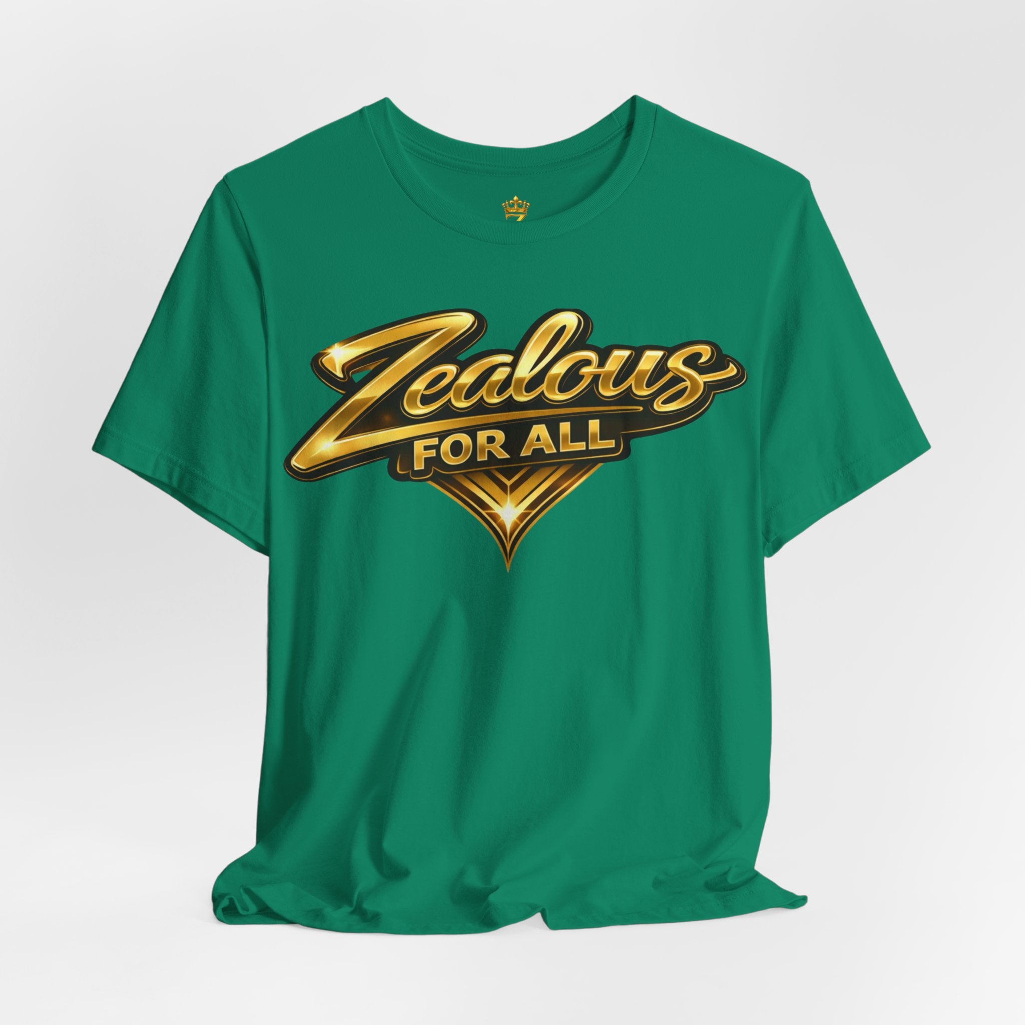 Zealous For All Graphic T-Shirt (Gold Logo) Printify