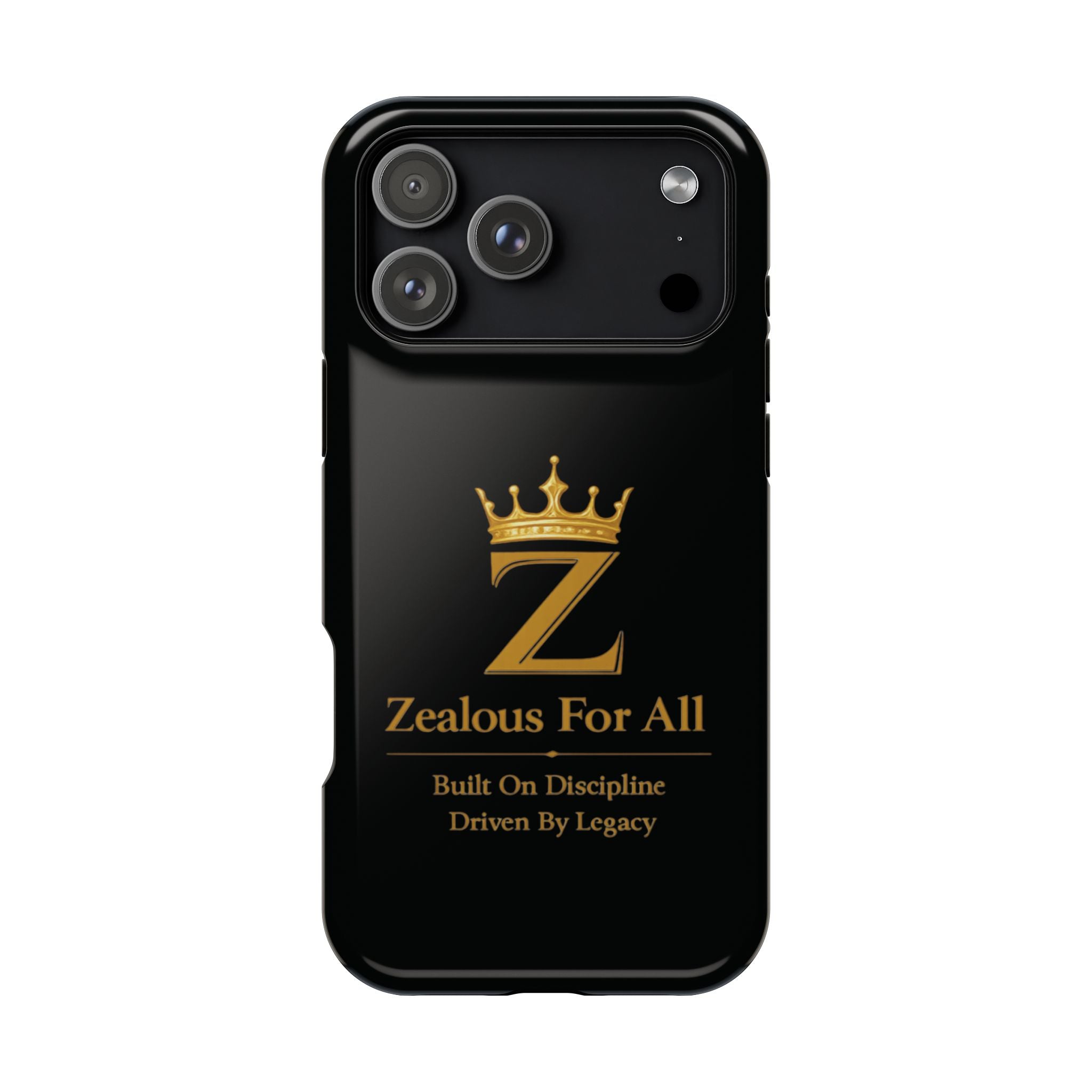Phone Case — "Zealous For All" Gold Crown Impact-Resistant Case Printify