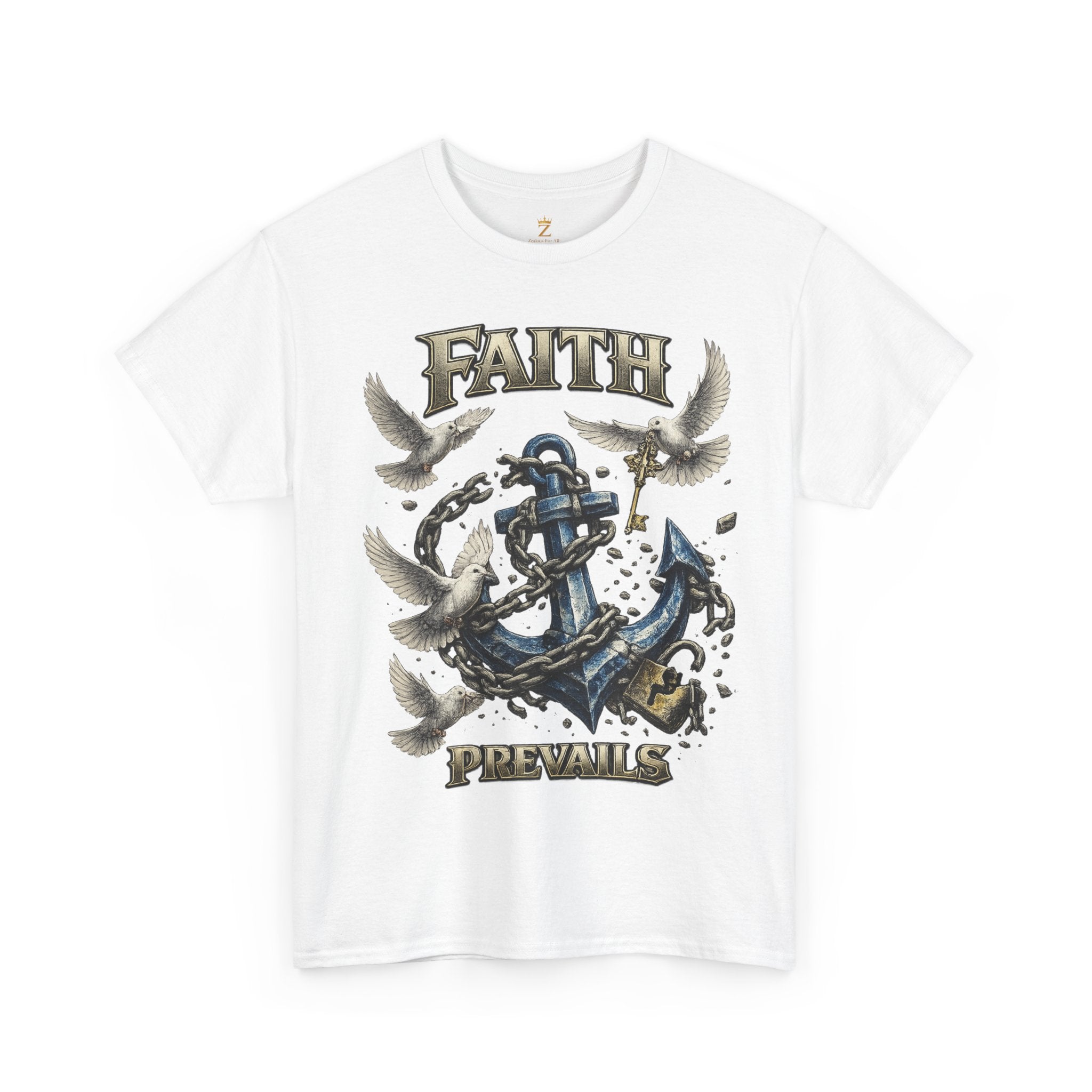 Adult Faith Prevails T‑Shirt (Blue Anchor) Printify