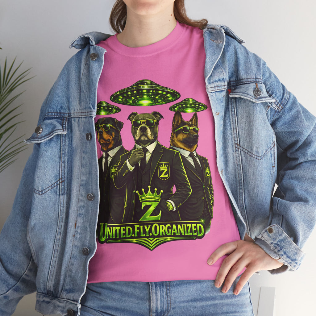 Adult "United. Fly. Organized." Graphic Tee (Lime Green) Printify