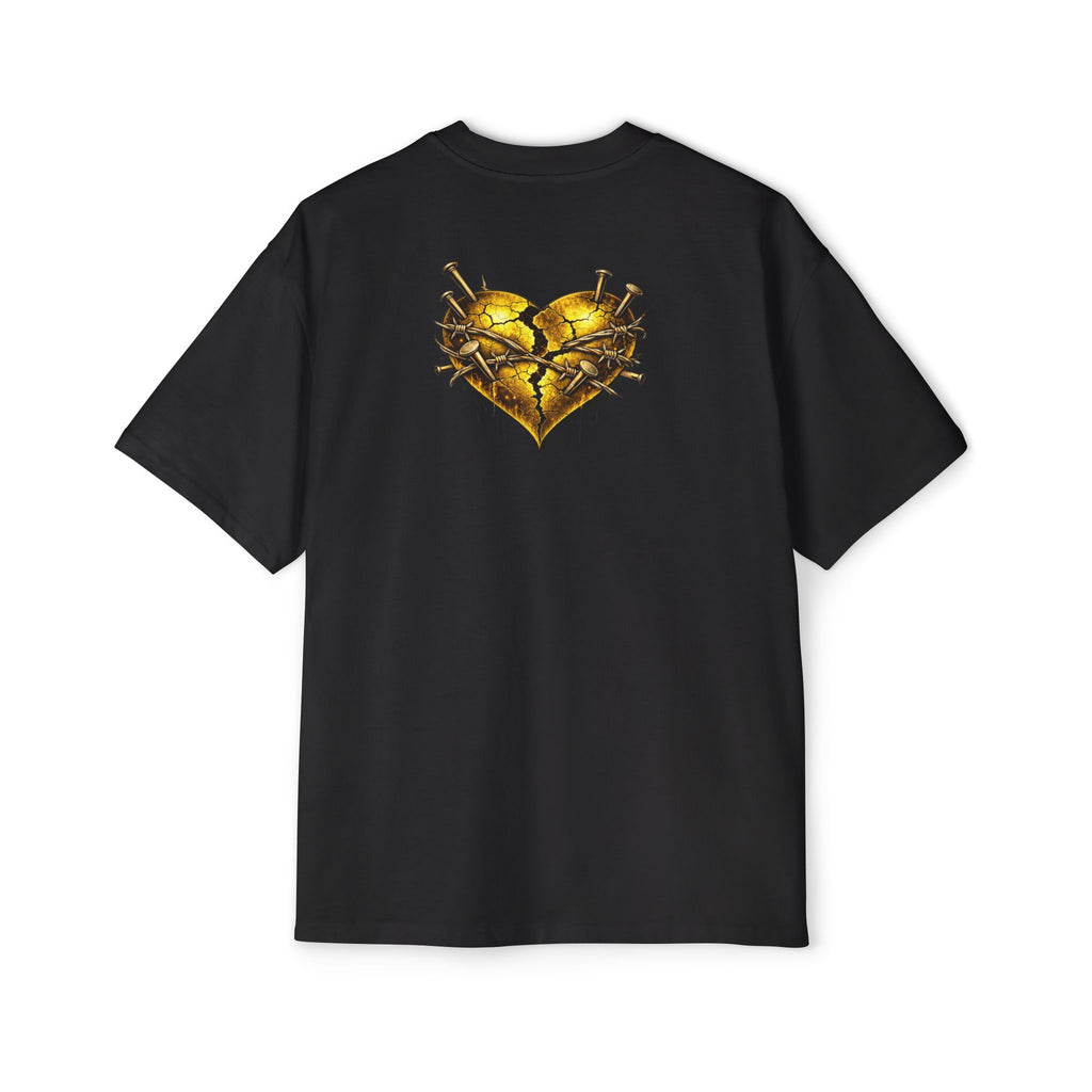 Oversized Discipline Over Emotions Graphic Tee (Gold Heart) Printify