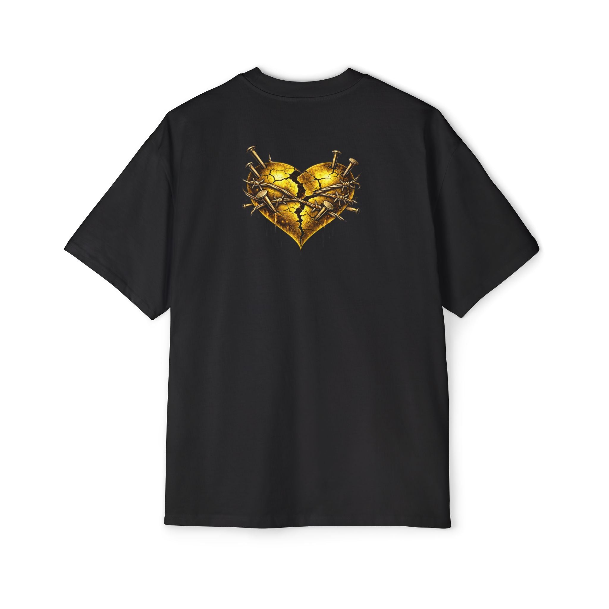 Oversized Discipline Over Emotions Graphic Tee (Gold Heart) Printify