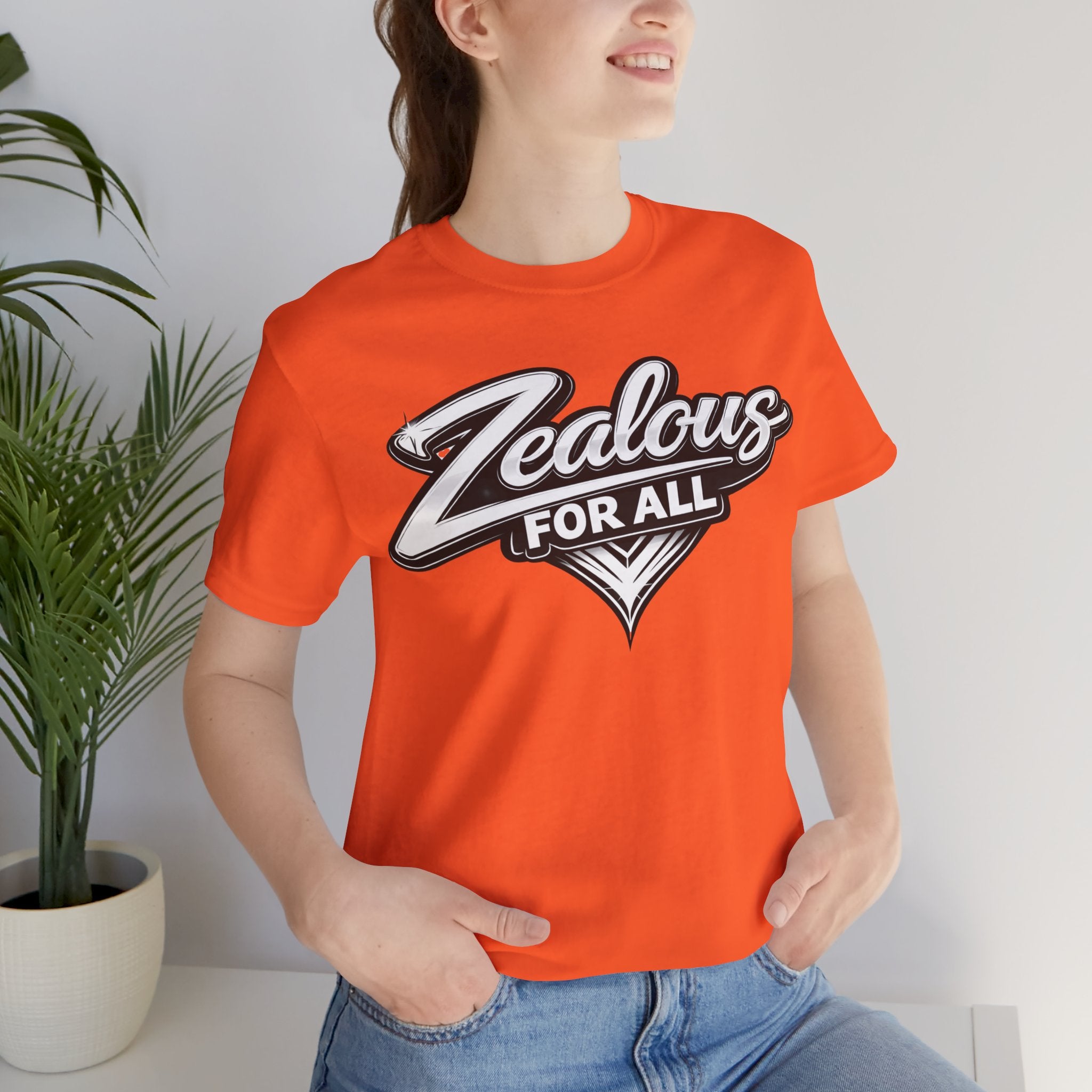 Zealous For All Graphic T-Shirt (White Logo) Printify