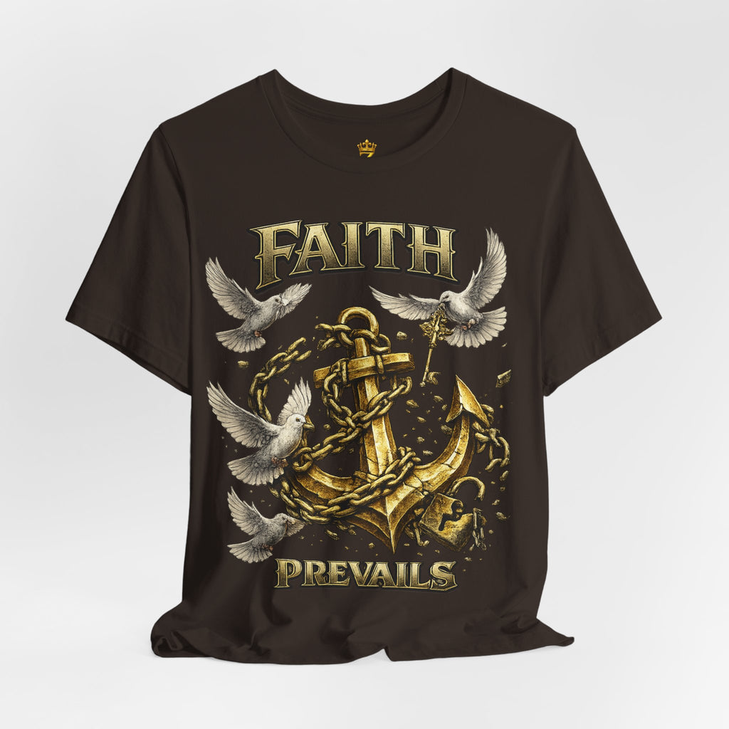Faith Prevails T‑Shirt (Gold Anchor) Printify