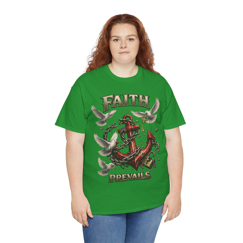 Adult Faith Prevails T‑Shirt (Red Anchor) Printify